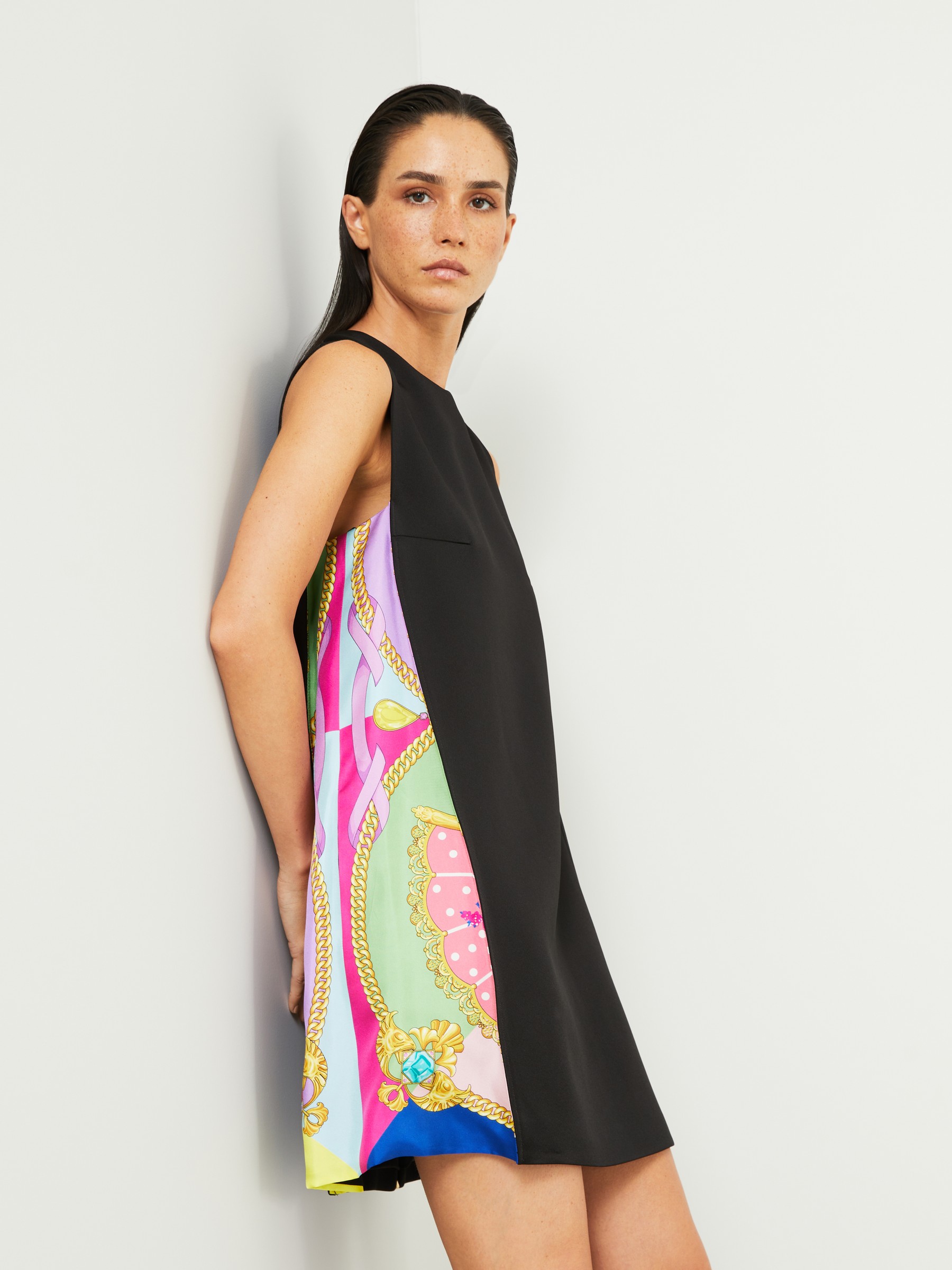 Versace I Ventagli Silk-blend Shirt Dress