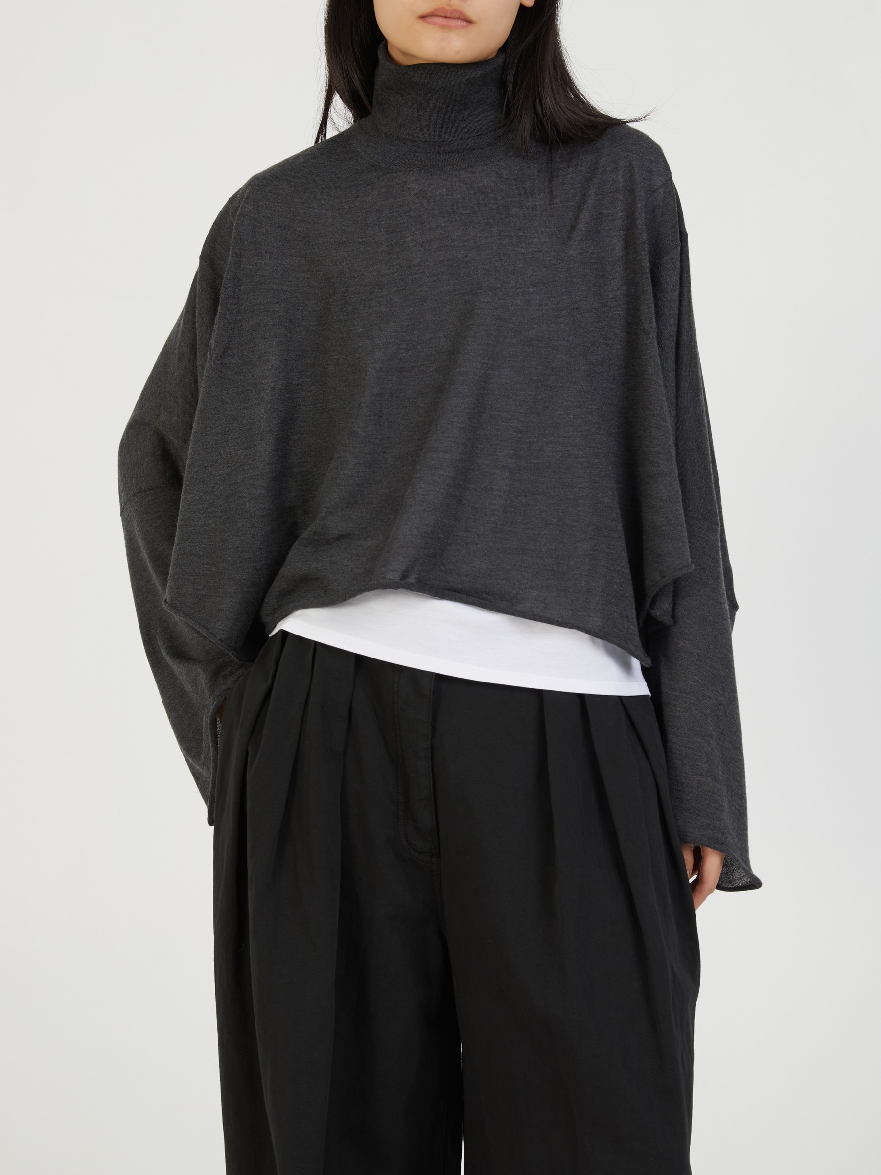 The Row Cashmere turtleneck sweater Erfurt anthracite Cashmere