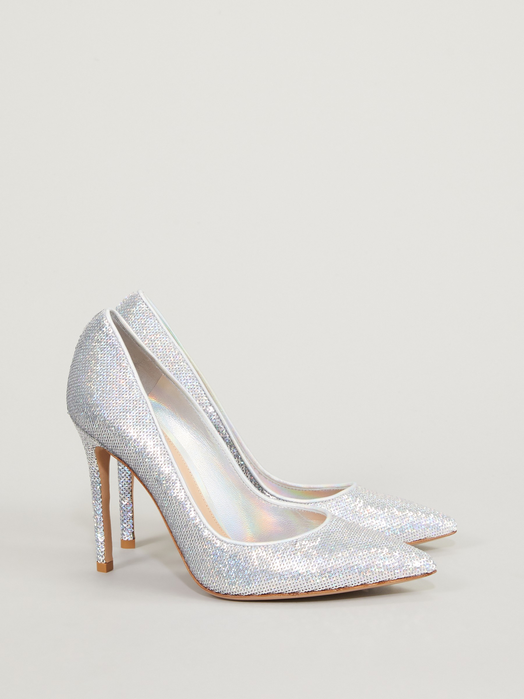 Silver 2025 sequin pumps