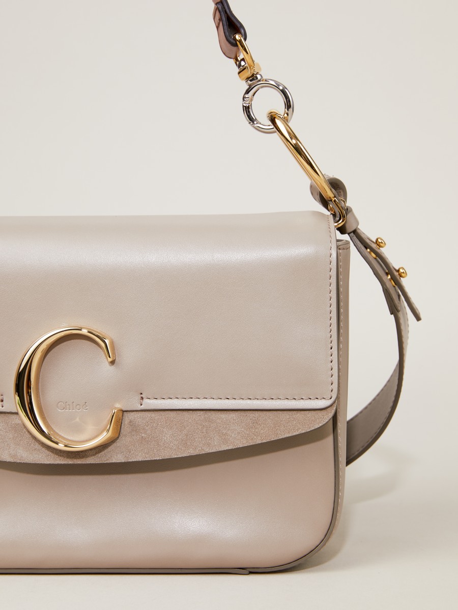 Chloe Handtasche Chloe C Medium Motty Grey Umhangetaschen