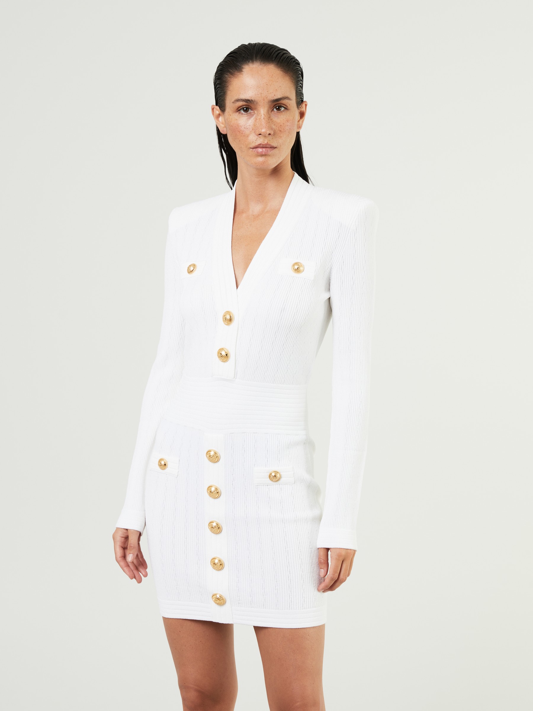 BALMAIN dress white | Cashmere & Knits