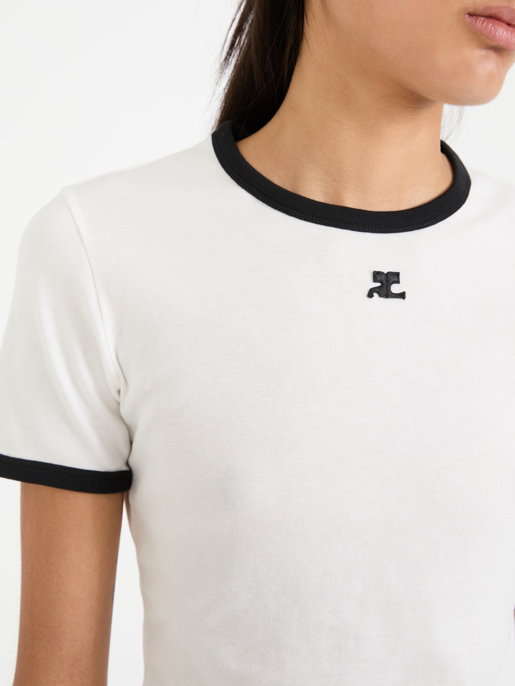courrèges T-Shirt 'Reedition Contrast' Weiß | T-shirts