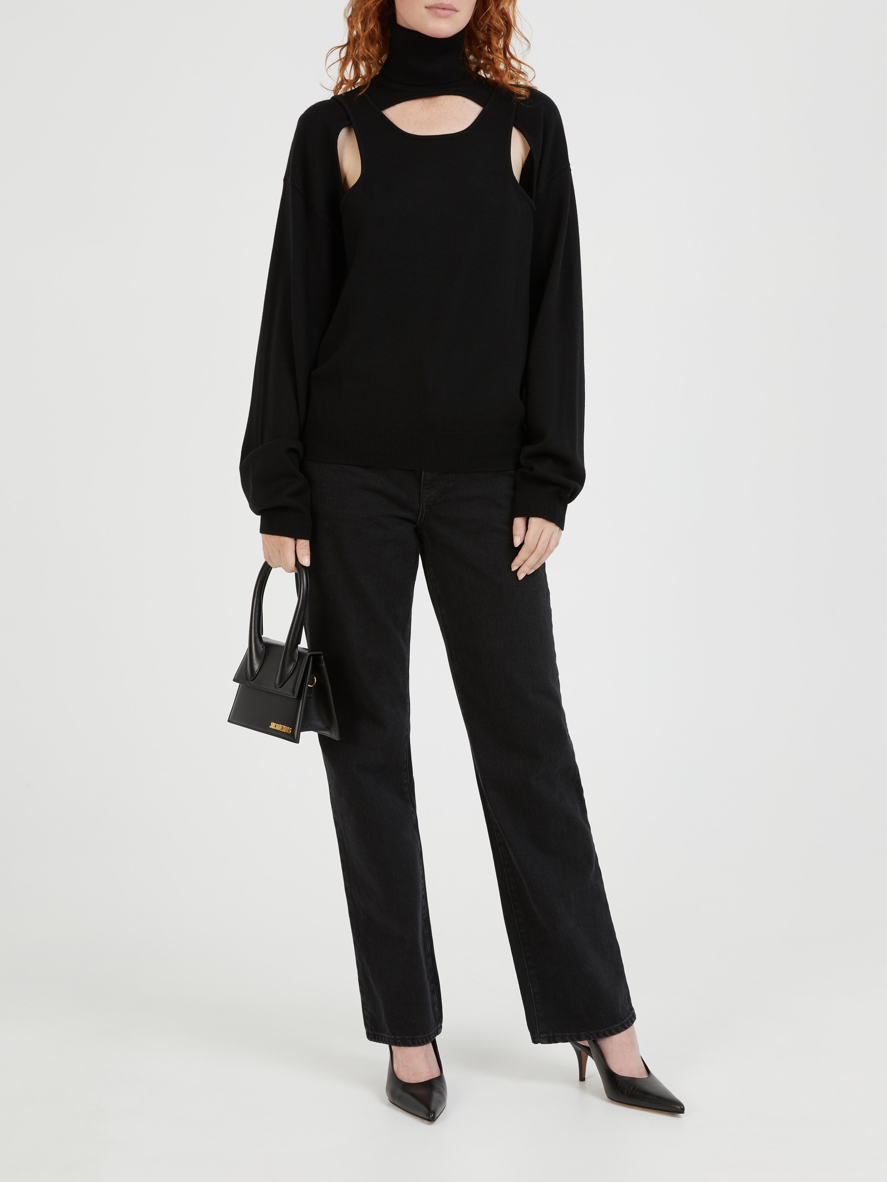 Black cut clearance out turtleneck