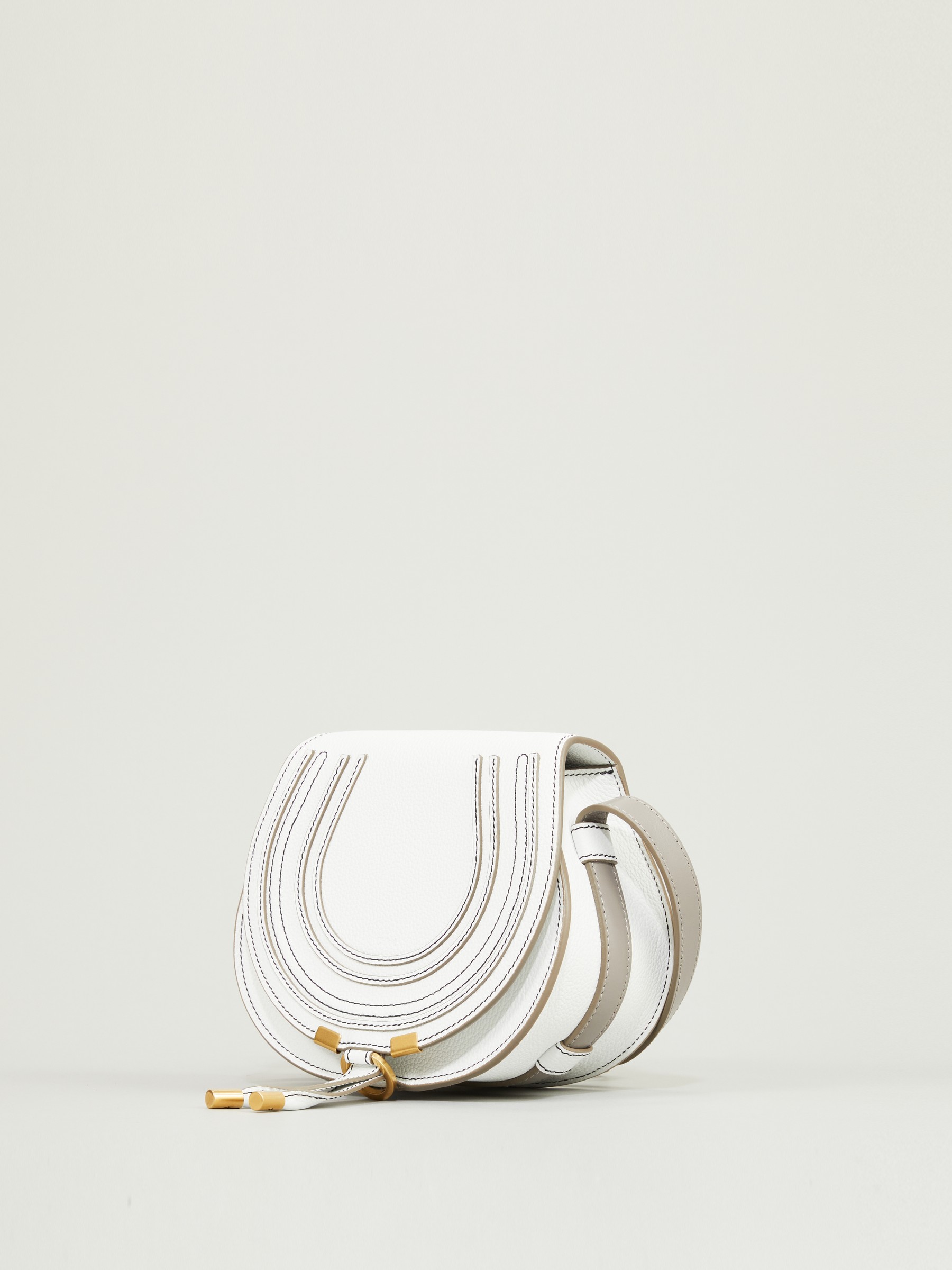 Chlo Umh ngetasche Marcie Saddle Small Crystal White Shoulder