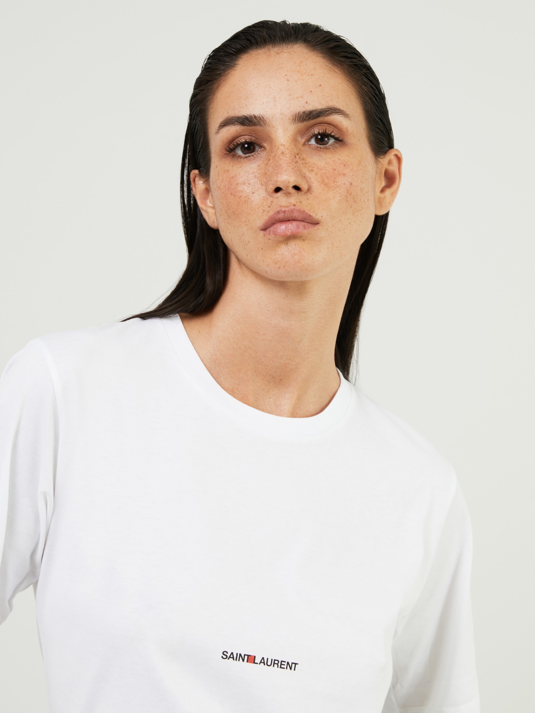 SAINT LAURENT T-Shirt with logo print White | T-shirts