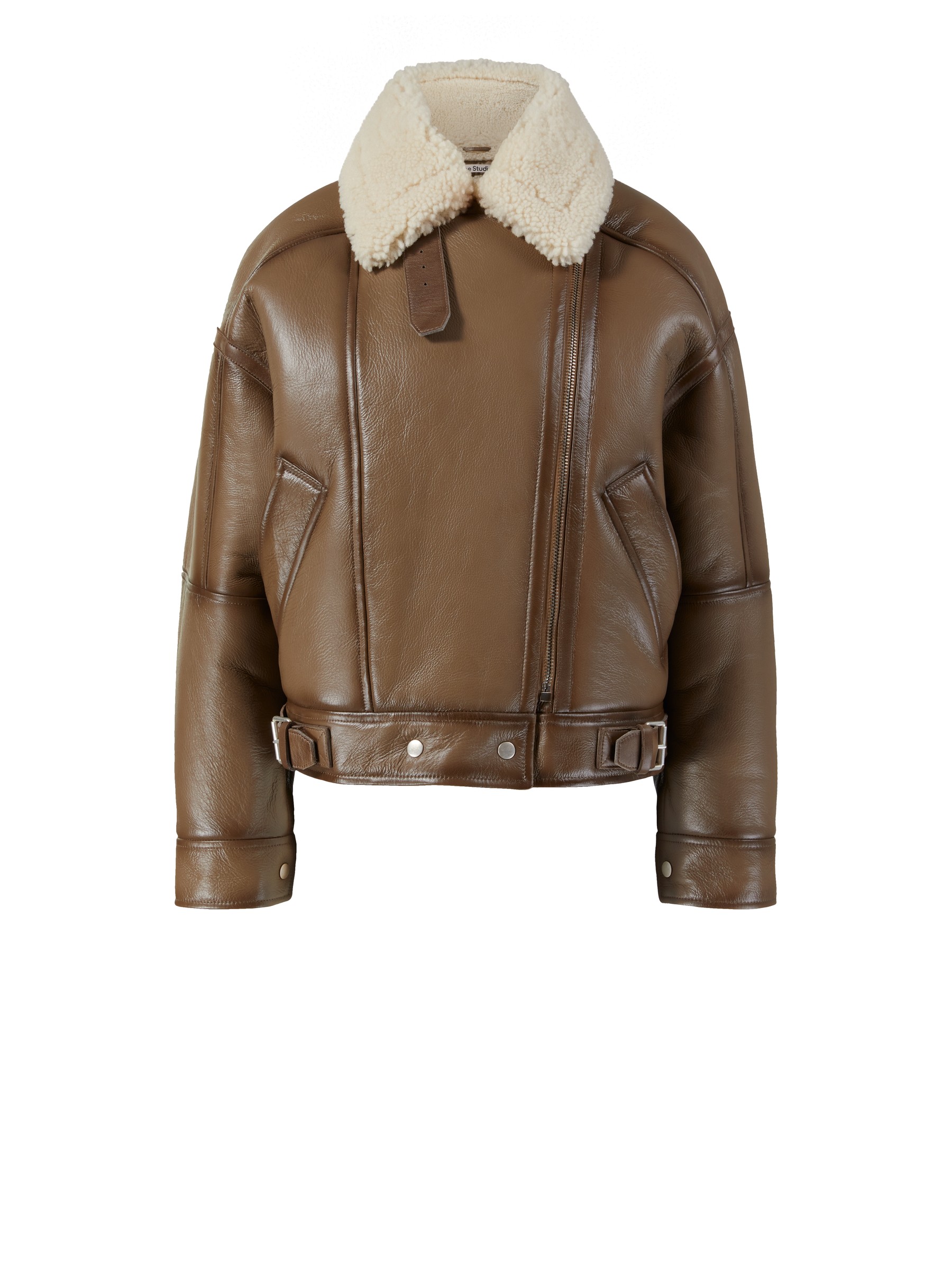 Acne Studios Leather jacket lamb shearling brown L derjakker