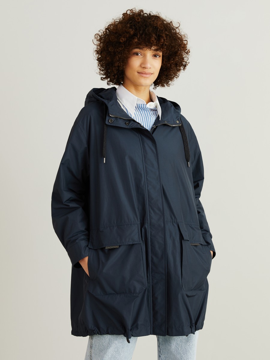 Brunello Cucinelli Baumwoll Parka Dunkelblau Parkas