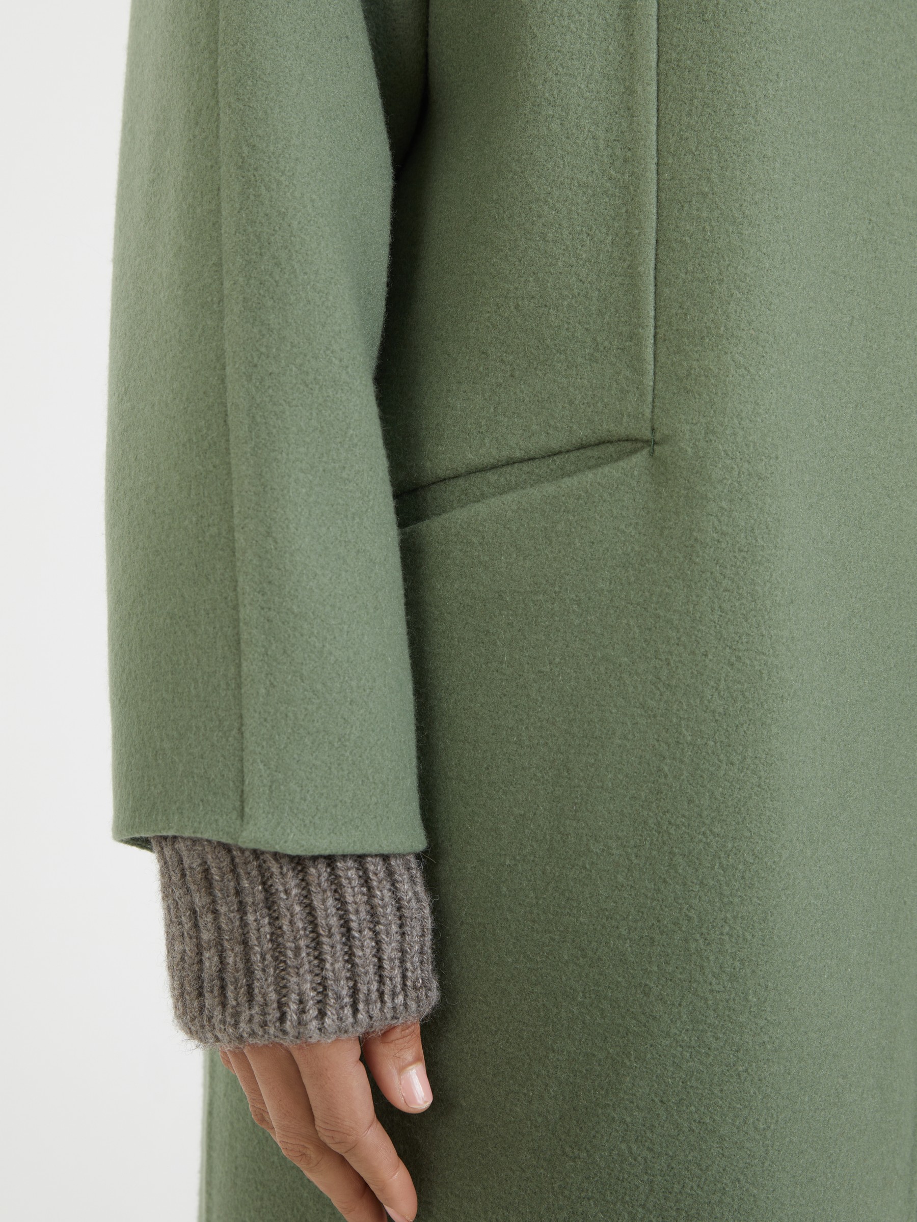 The Row Cashmere Coat Priske Green Cashmere Knits