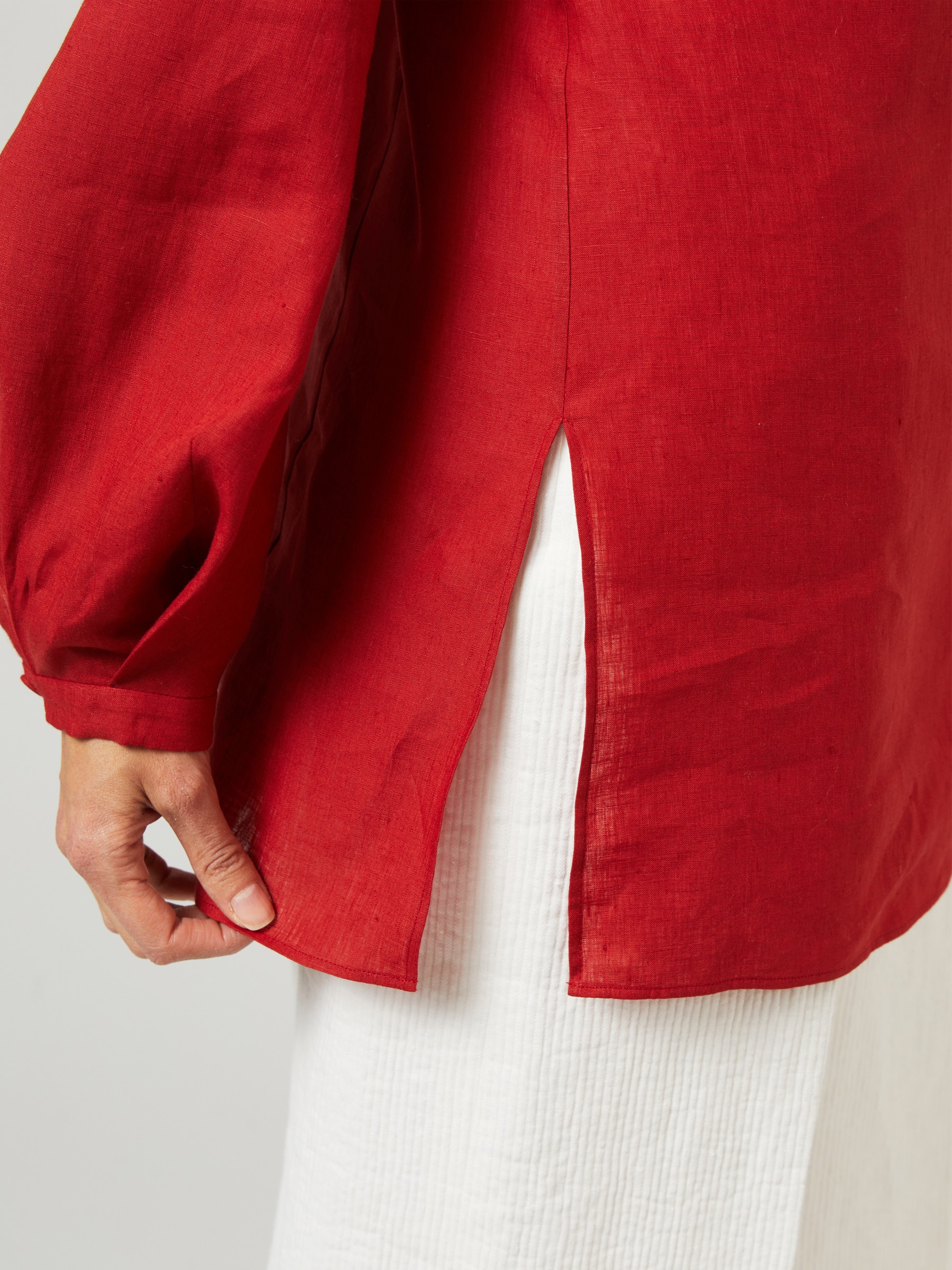 Gabriela Hearst Linen Blouse 'Nicola' Red | View All