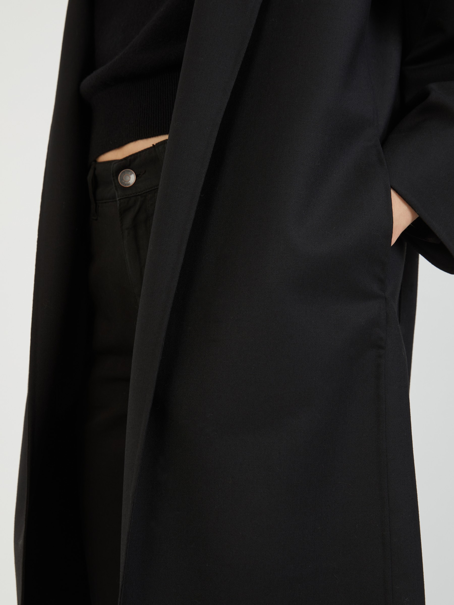 The Row Wool coat Fedra Black Strikfrakker