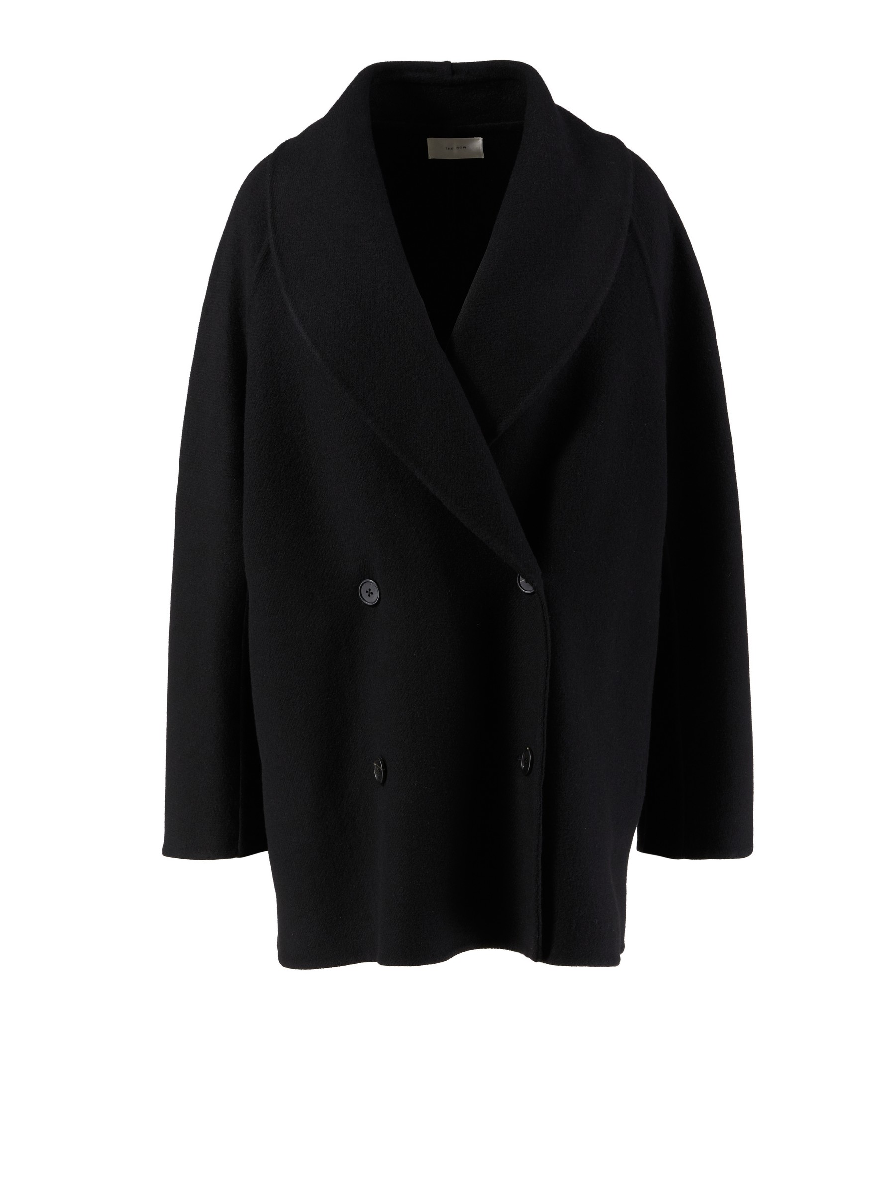 The Row Coat Polli Black Cashmere Knits