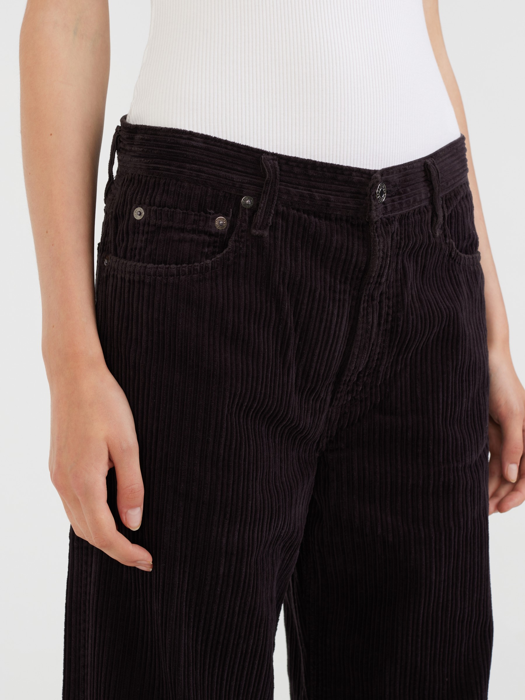 AGOLDE Corduroy pants Low Slung Baggy Black Slacks