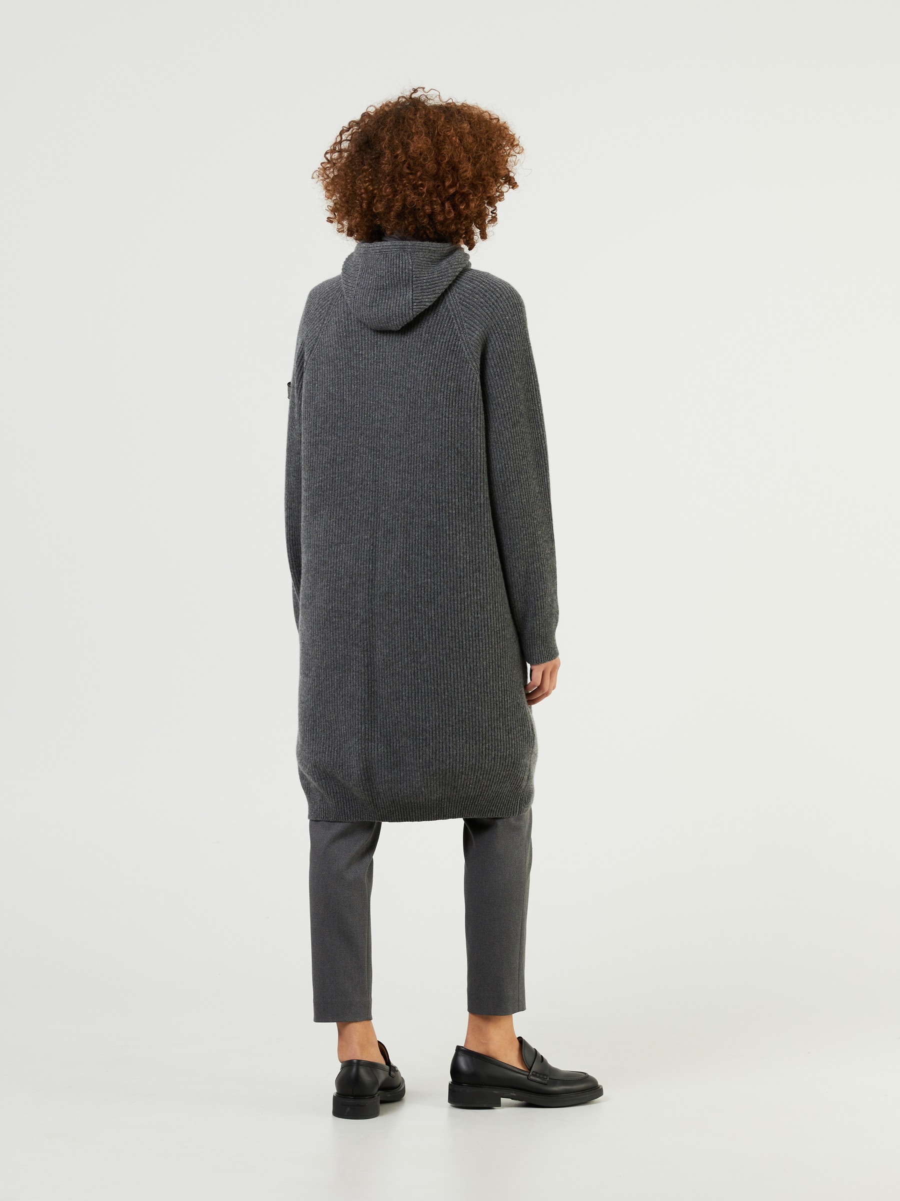 Brunello Cucinelli Cashmere-Mantel mit integrierter Weste Anthrazit in Grau Damen Bekleidung Pullover und Strickwaren Sweatjacken 