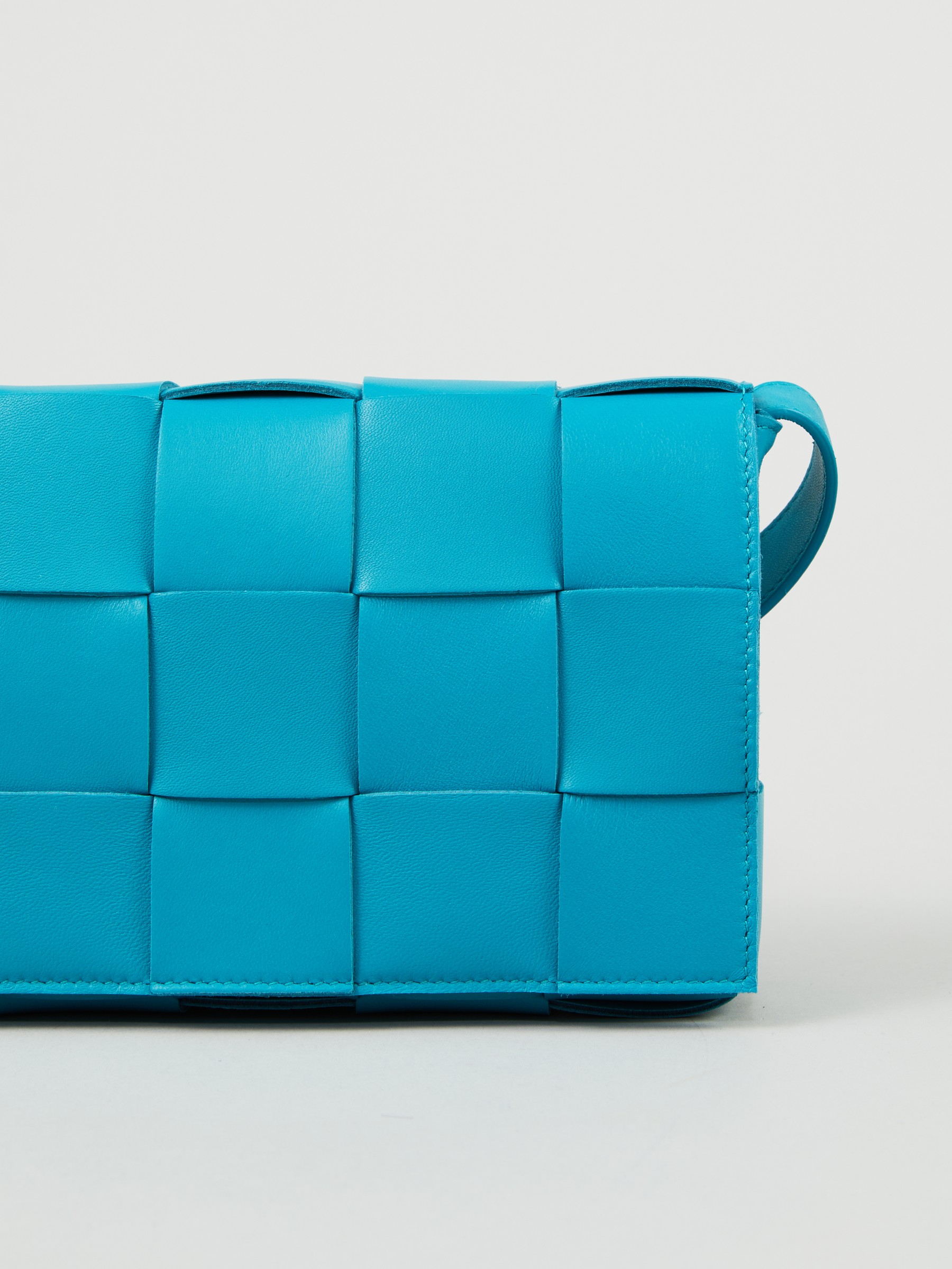 Bottega Veneta Turquoise Padded Leather Cassette Shoulder Bag