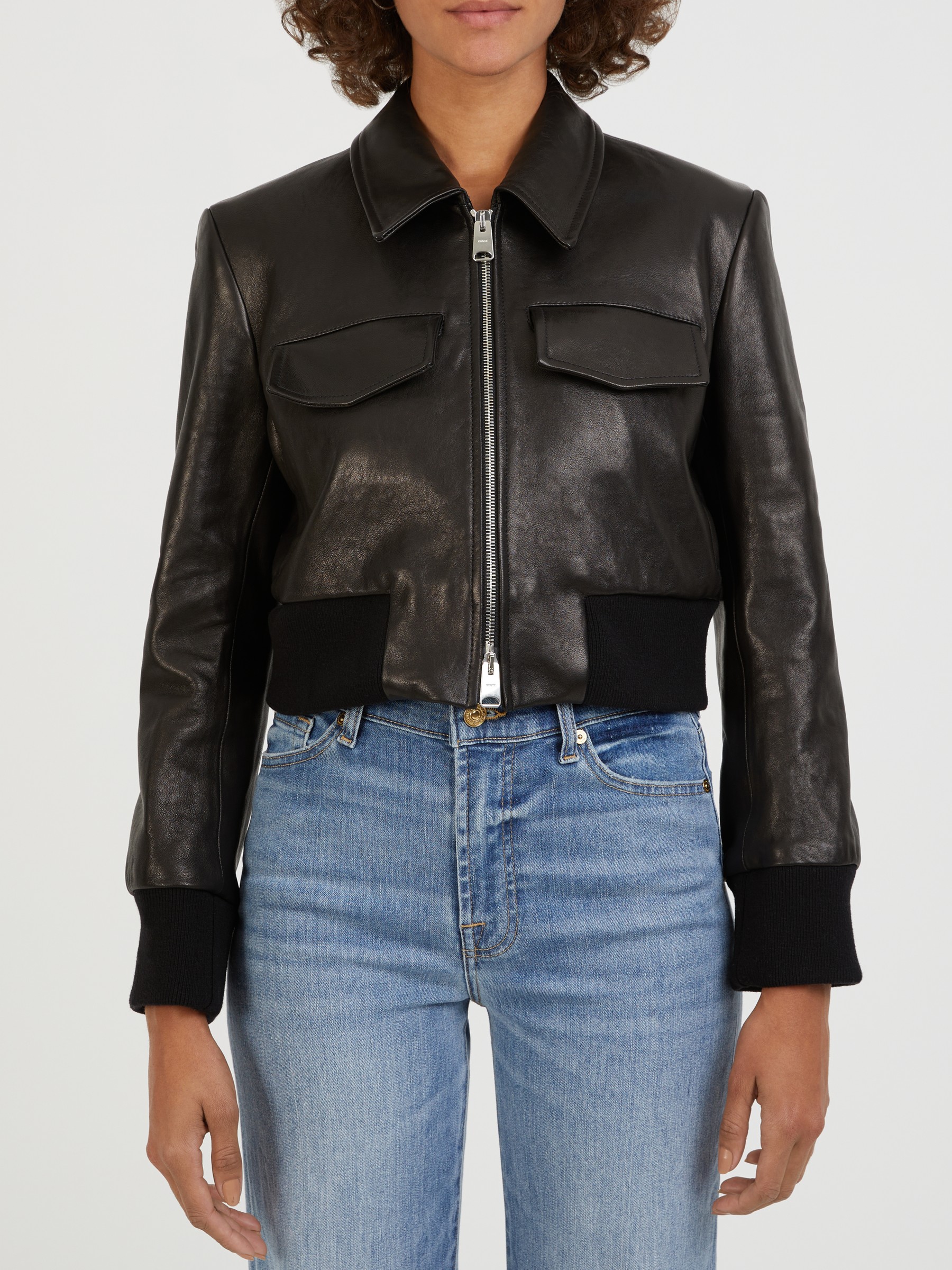 Khaite Women's Hector Brown Embossed Leather Jacket | L by Mitchell Stores