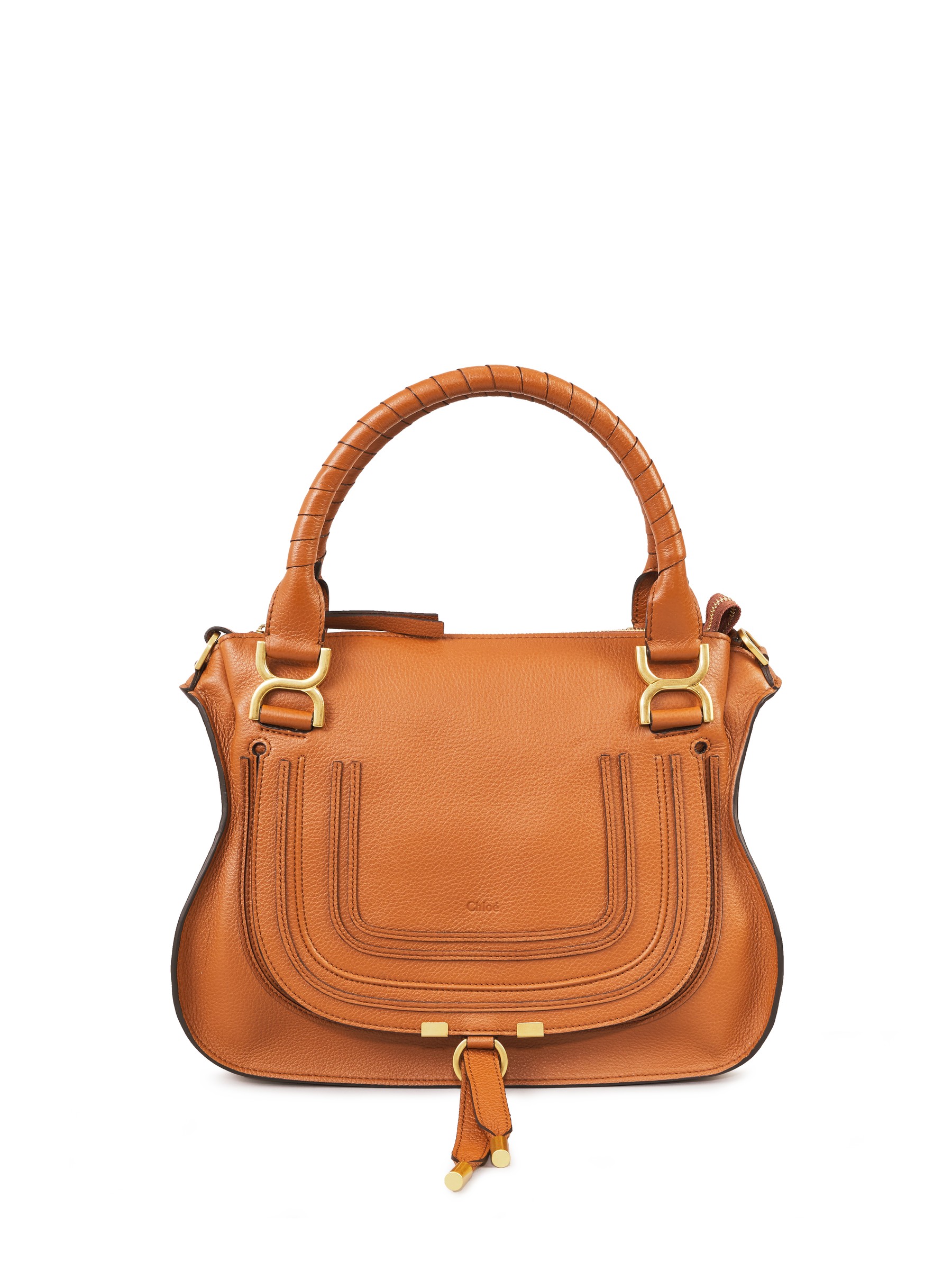 Chloe, Bags, Chloe Medium Marcie Handbag In Tan With Gold Hardware  Authenticated