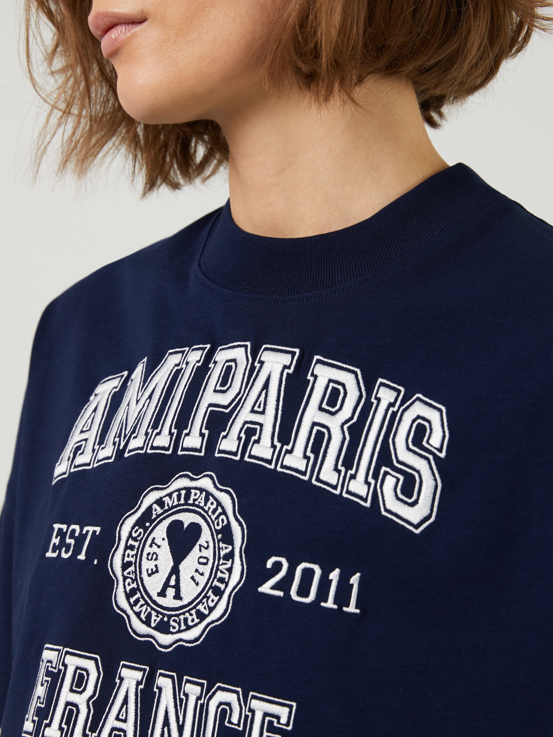 AMI PARIS T-shirt 'Ami Paris France' Navy blue | Korte ærmer