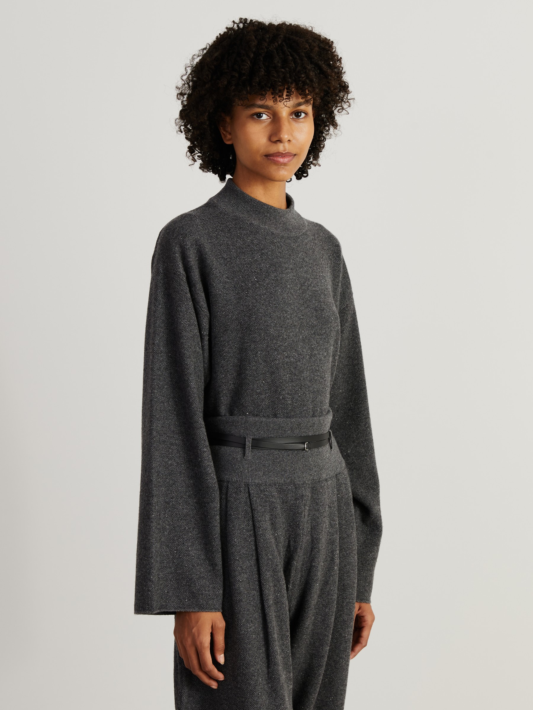 The Row Cashmere Seiden Pullover Daverio Grau Melange