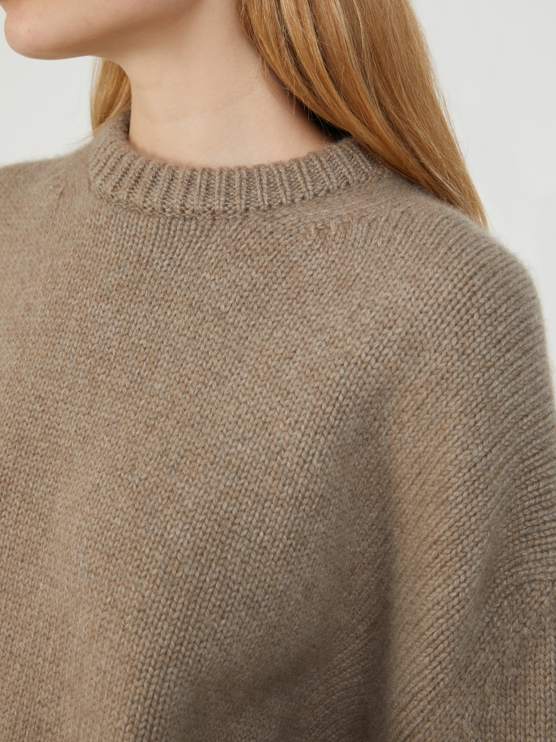 The Row Cashmere crew neck sweater Dines Brown Cashmere Knits