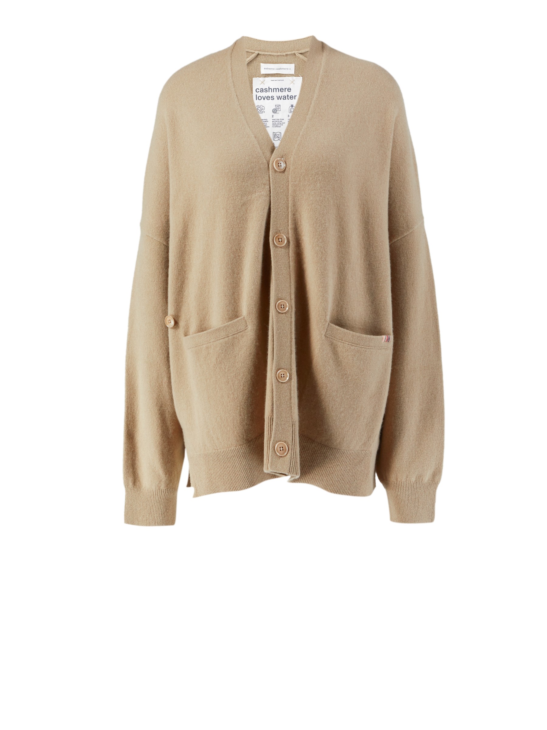 extreme cashmere x Cashmere Cardigan 'n°24 Tokio' Beige | Cashmere