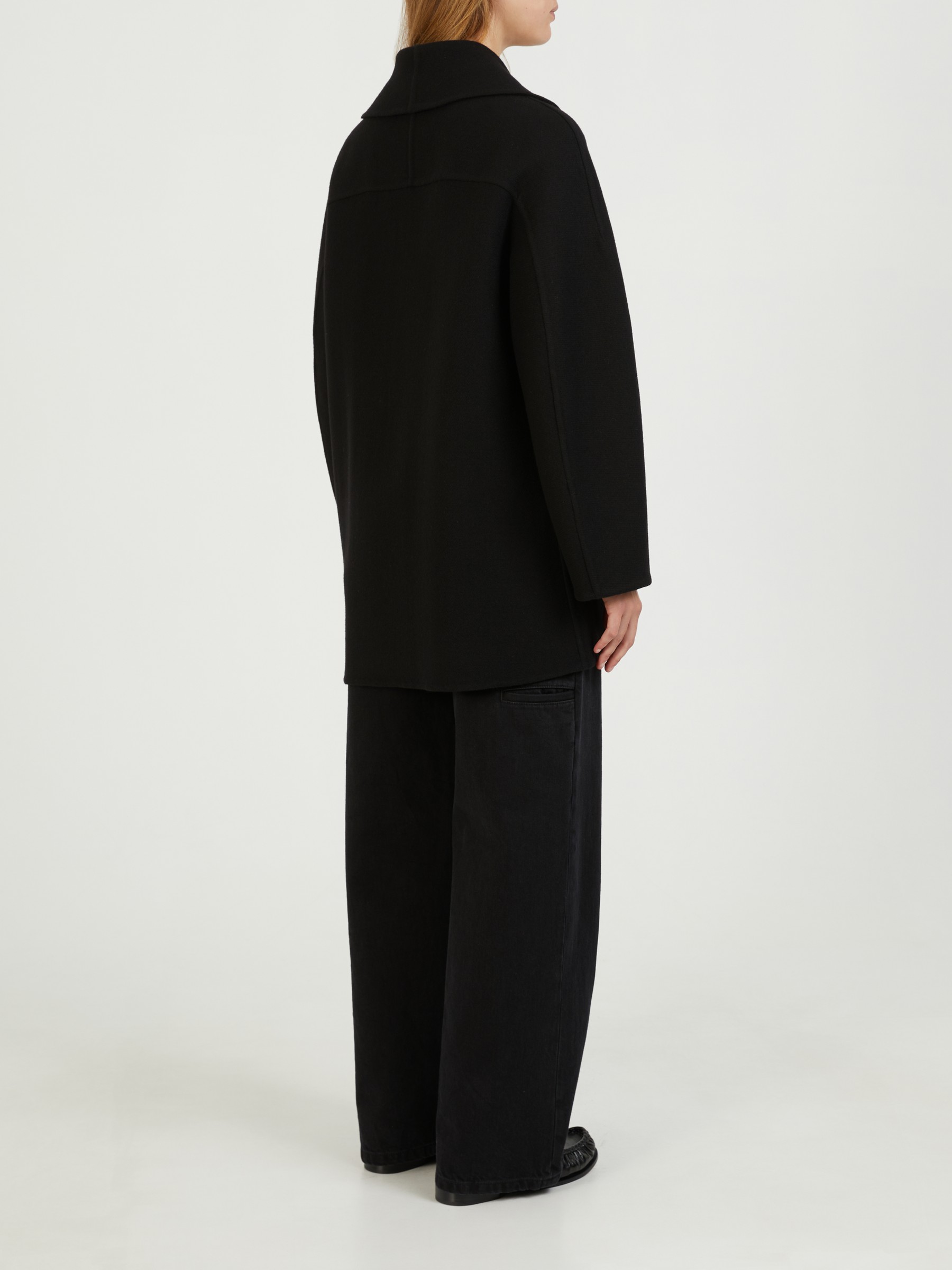 The Row Coat Polli Black Cashmere Knits