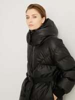 STELLA MCCARTNEY Kayla belted quilted faux leather hooded coat