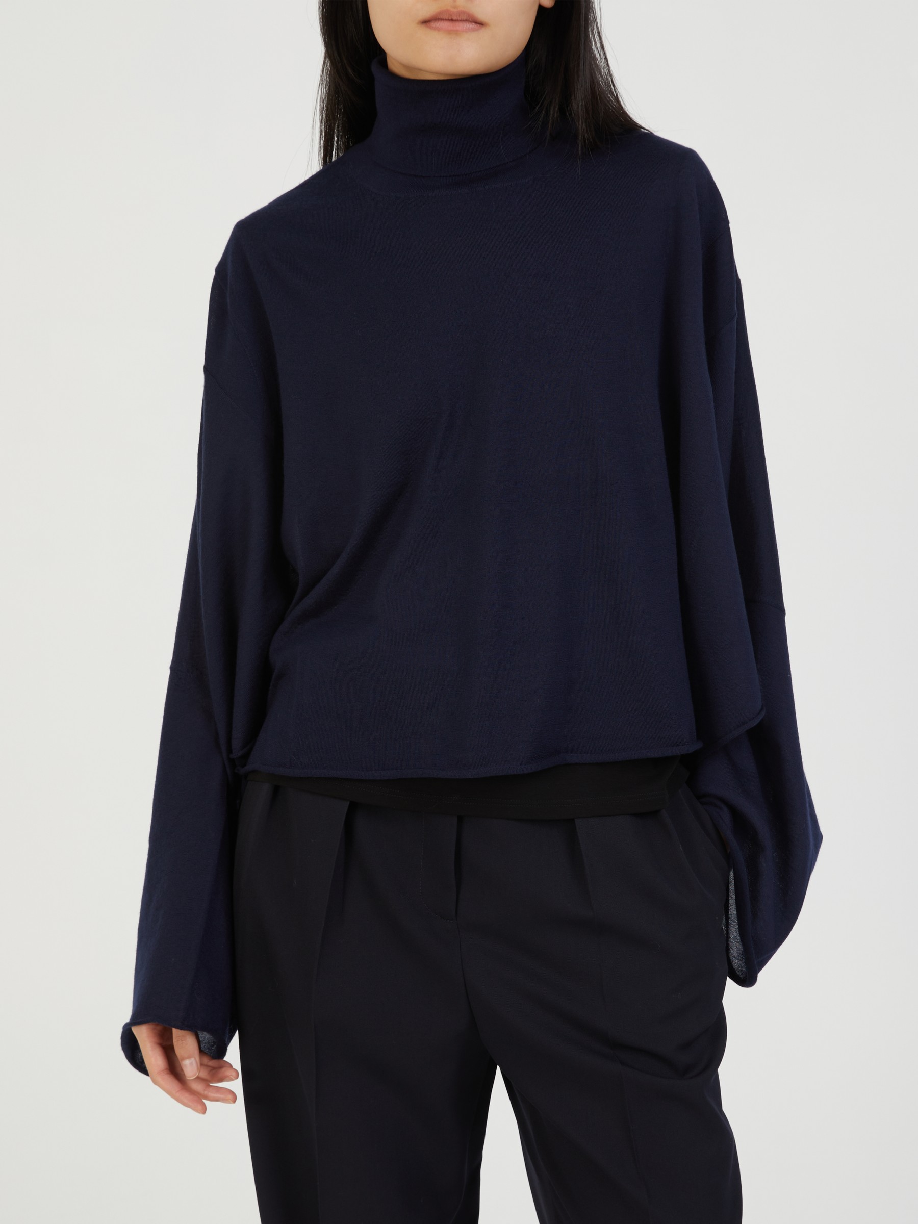 The Row Cashmere Roller Collar Pullover Erfurt Navy Blue