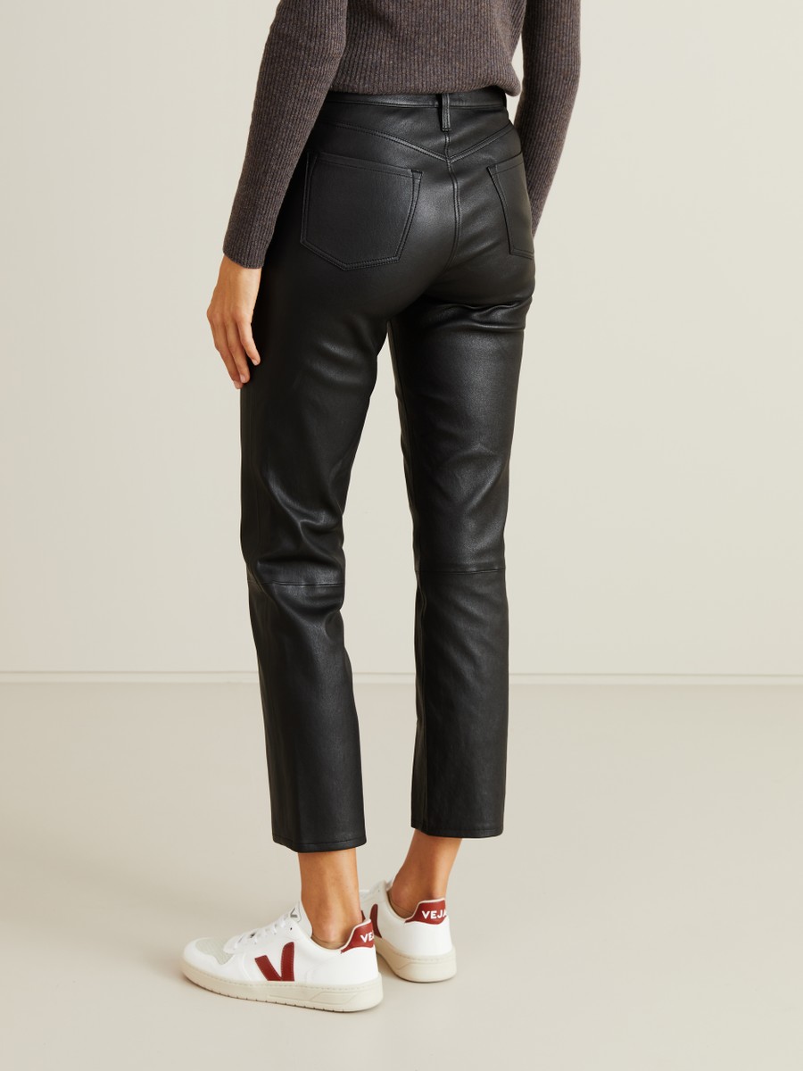 mid rise leather pants