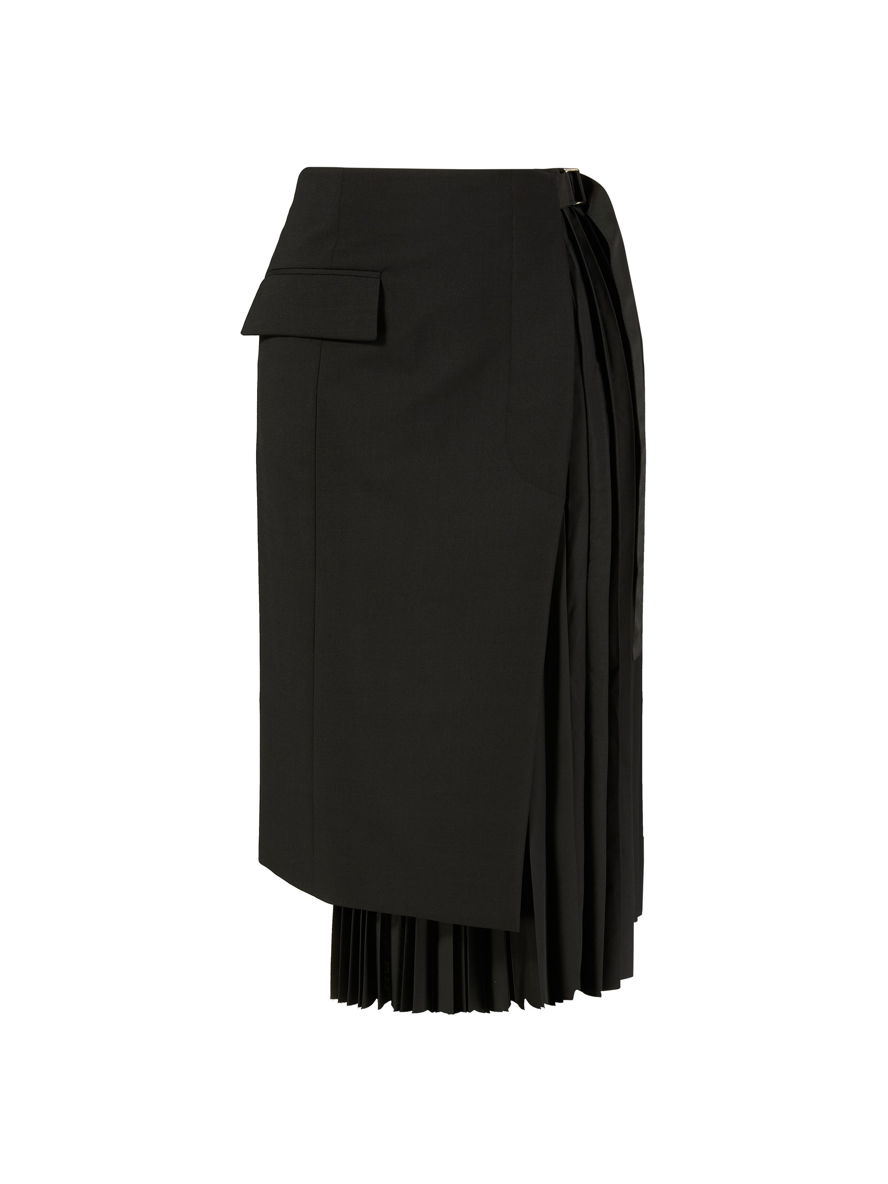 Sacai Skirt 'Suiting Mix' Black | Pleated Skirts