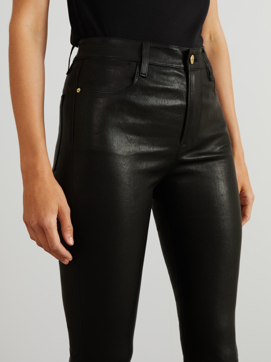 frame black leather pants