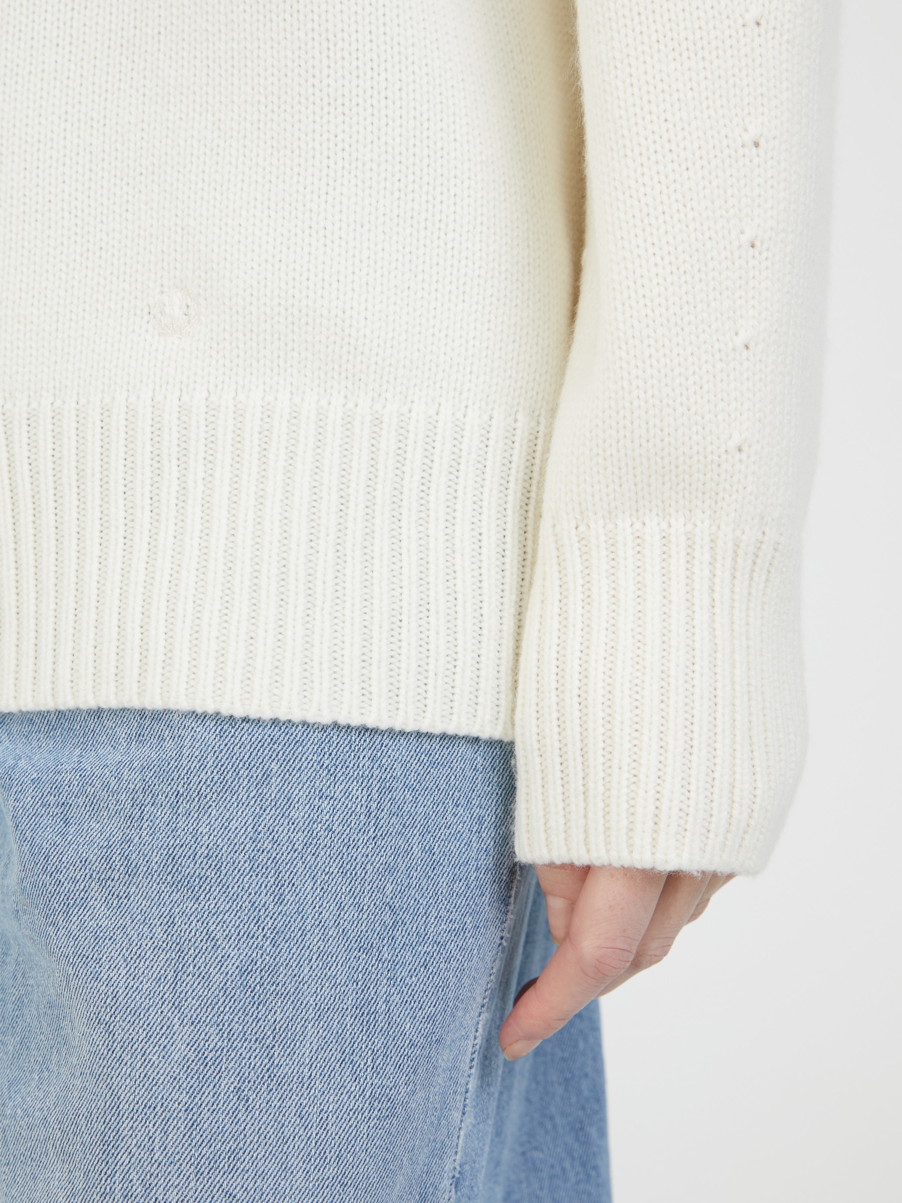 LOULOU STUDIO Woll Cashmere Sweater White Cashmere Knits