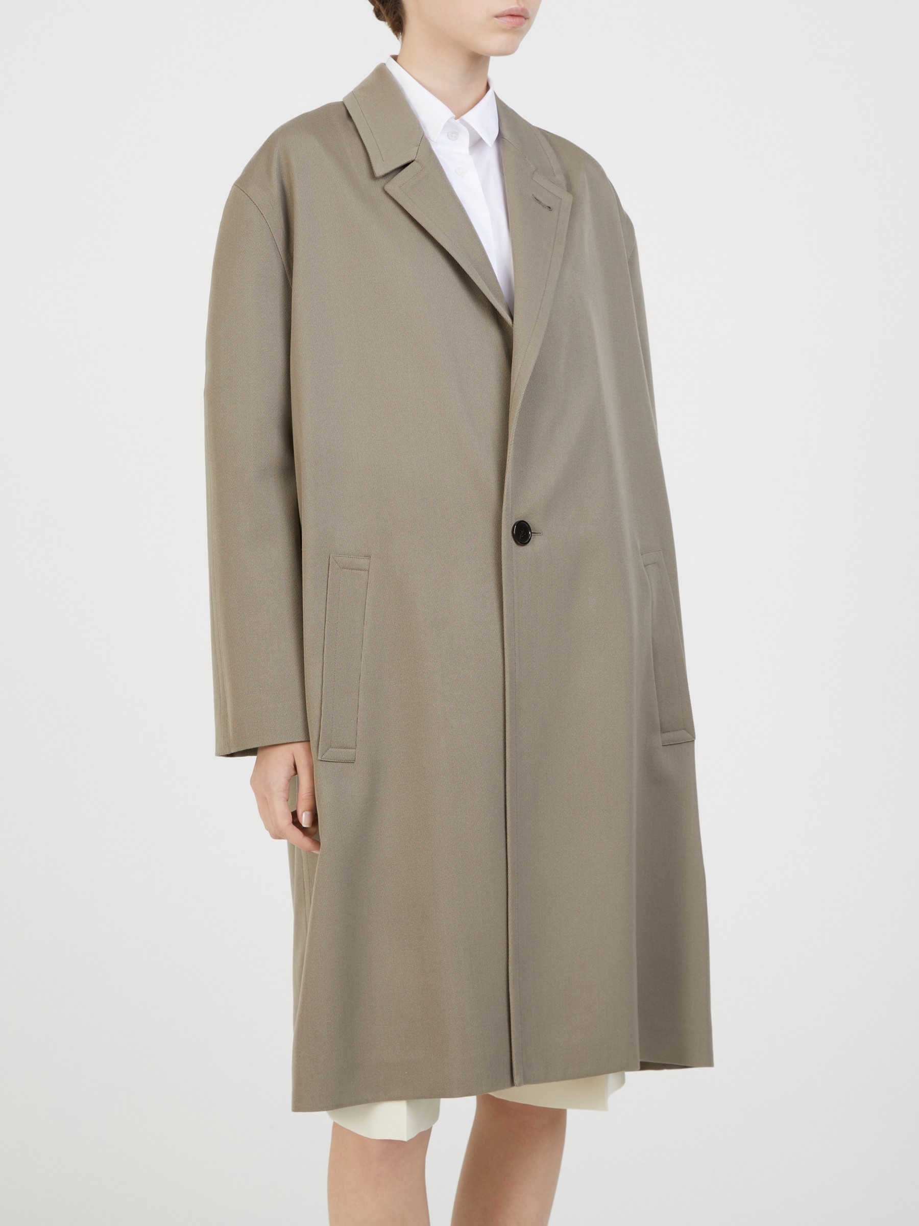 The Row Woll Jacket Clancy Coat Khaki The Row