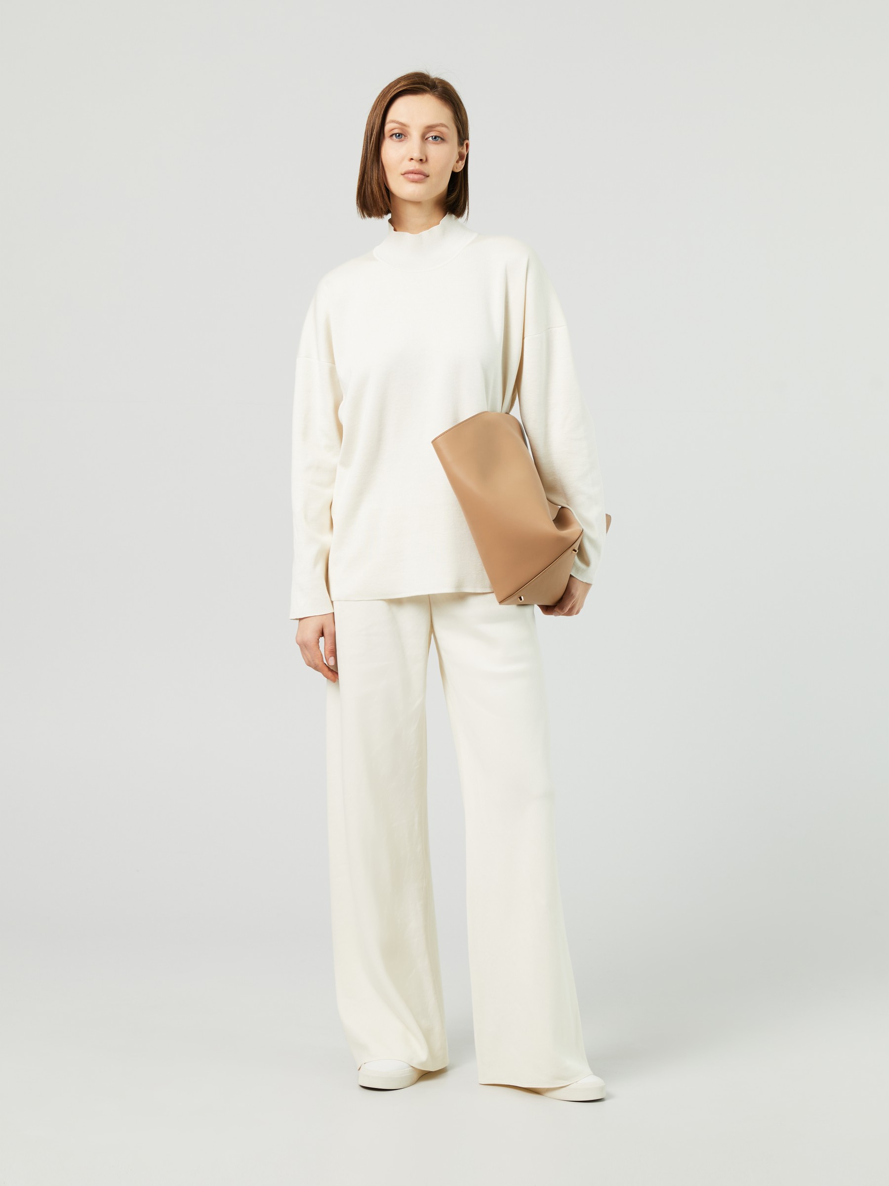 The Row Silk Finlee Sweater Cream Turtleneck Sweaters