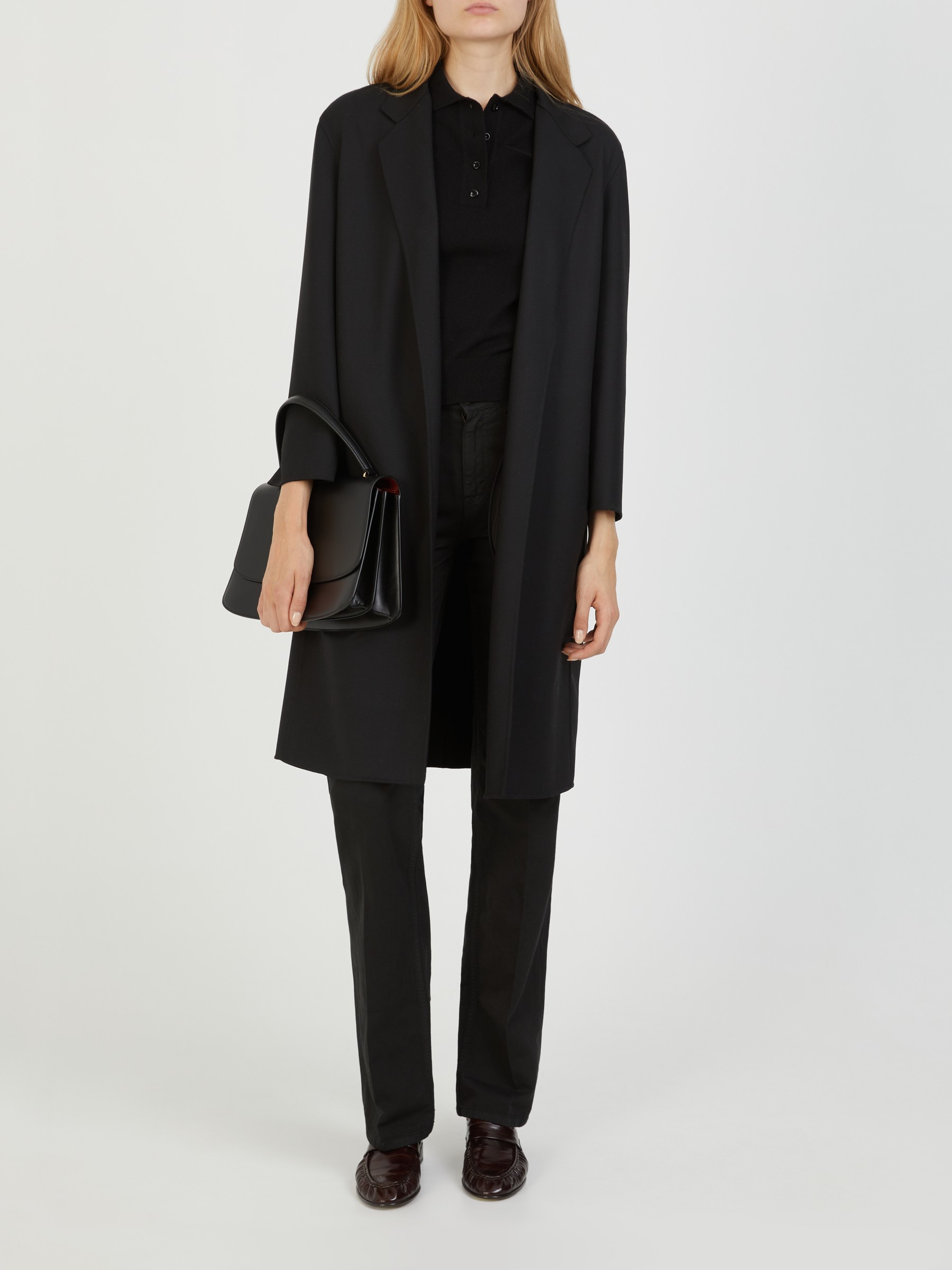 The Row Wool coat Fedra Black Strikfrakker