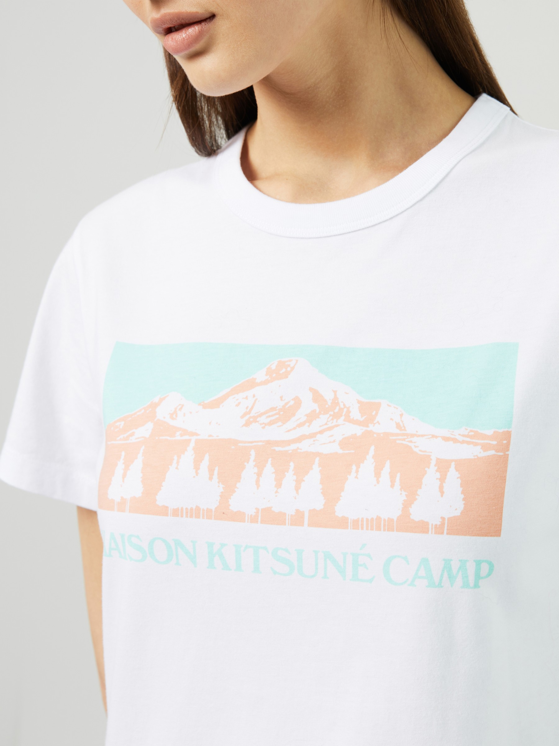 Maison Kitsuné T-Shirt 'Mountain Camp Classic' White | T-shirts