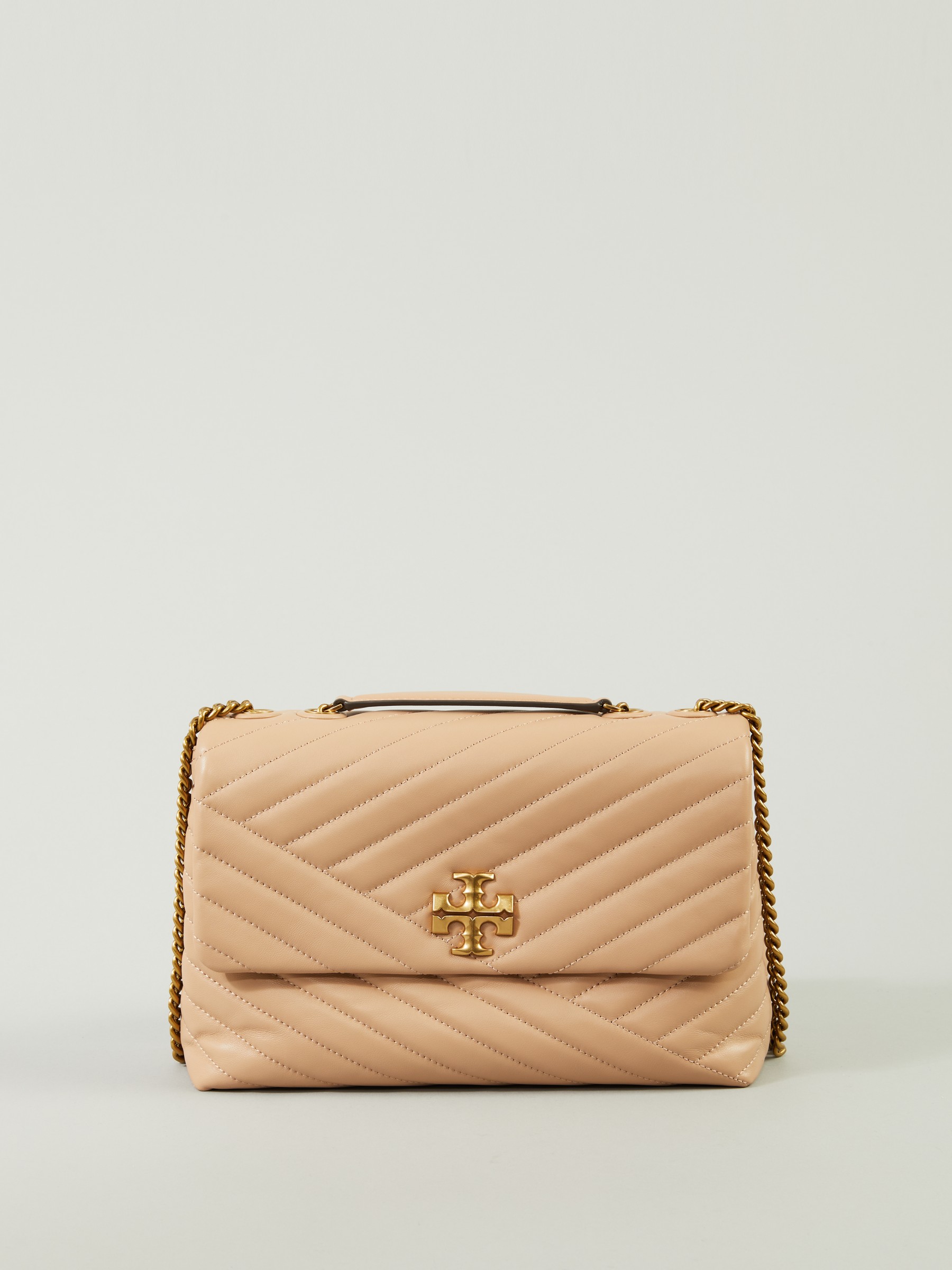 Tory Burch Shoulder bag 'Kira Chevron Medium' Beige / Rosé | Shoulder Bags