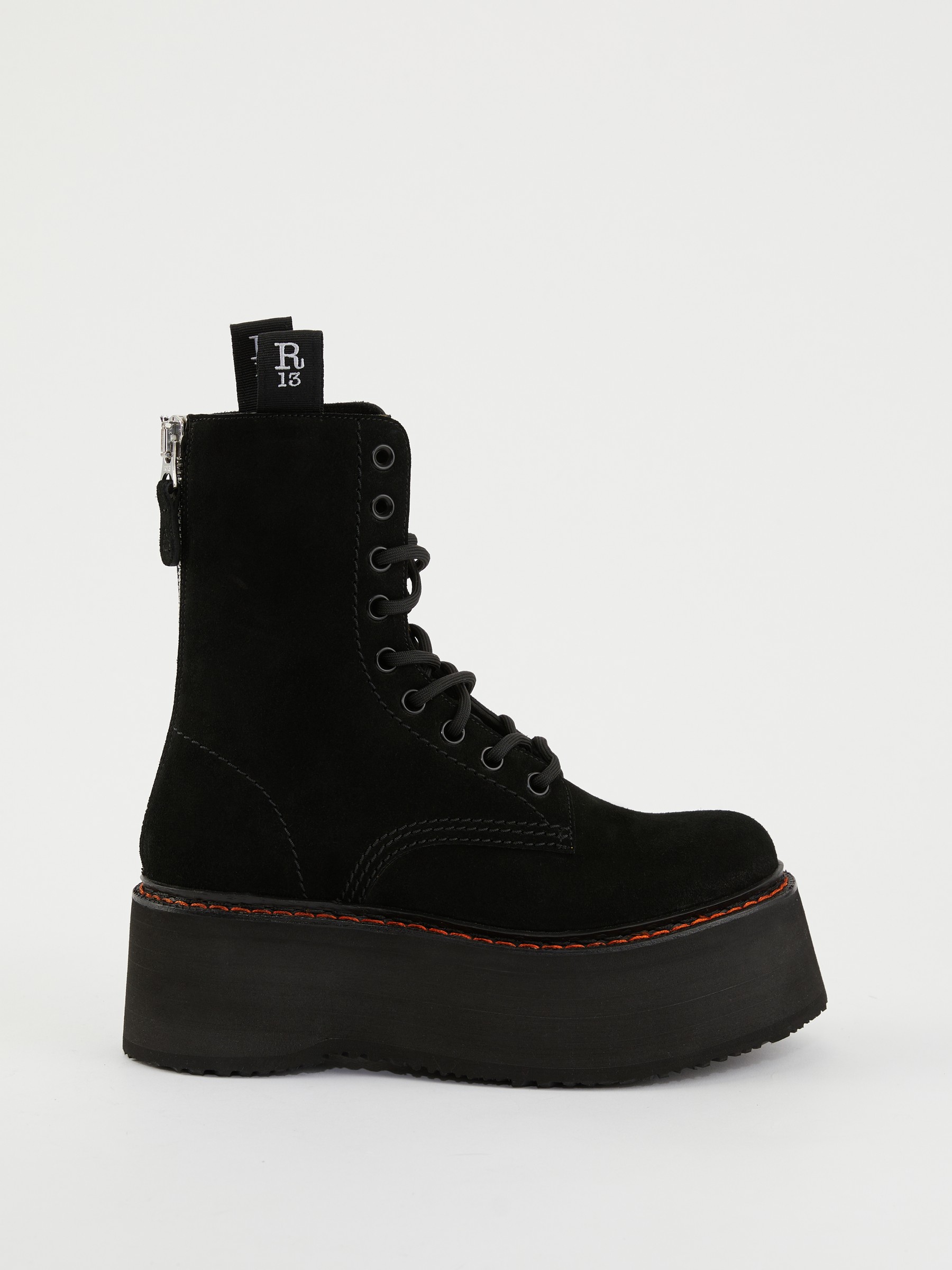 R13 Boots Stack Black Chelsea Ankle Boots