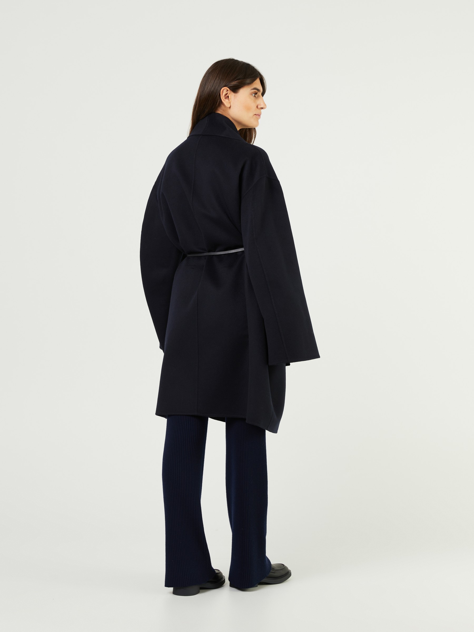 navy blue cashmere coat