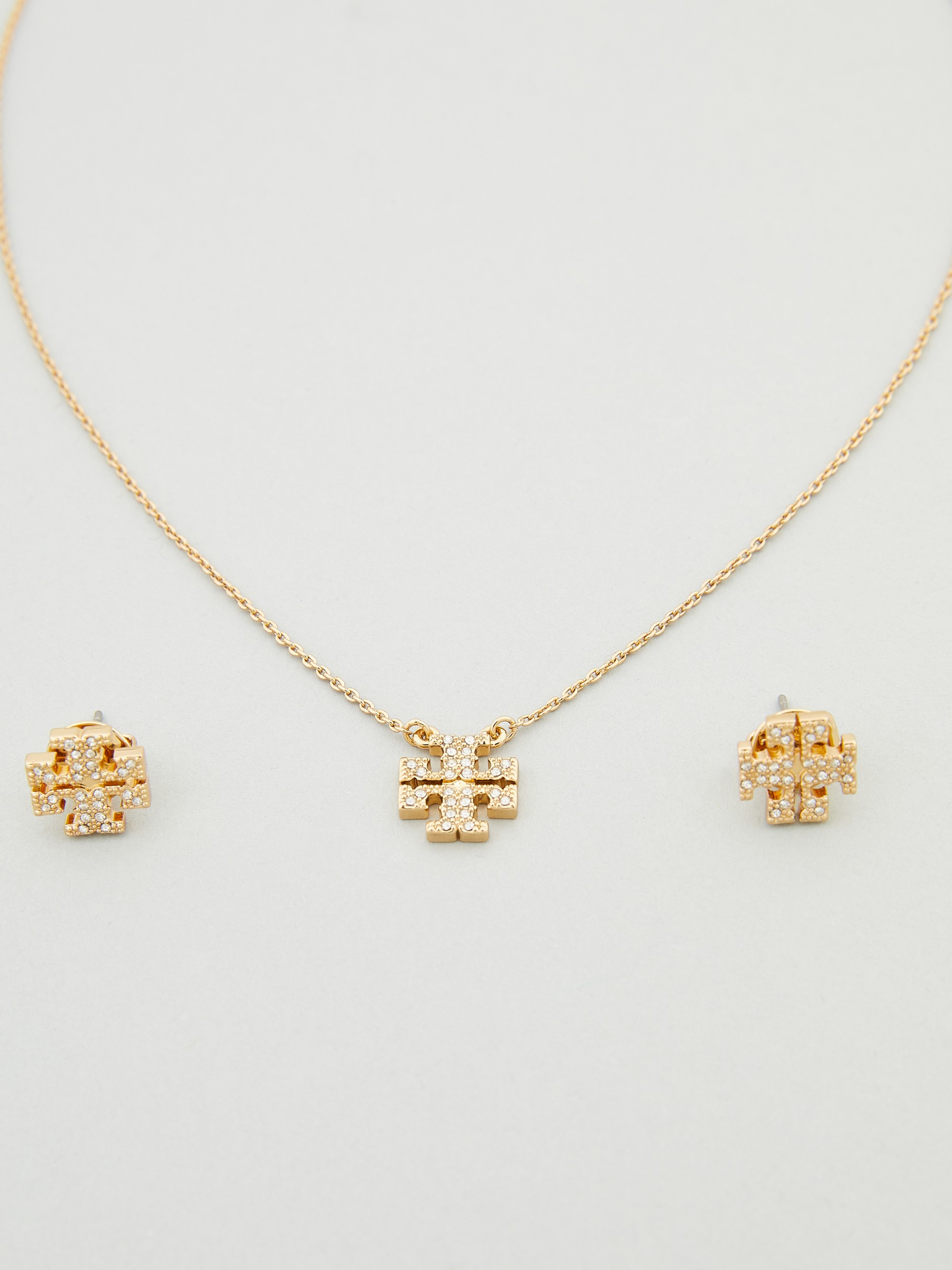 Tory Burch Set of stud earrings and necklace 'Kira' gold | Earrings