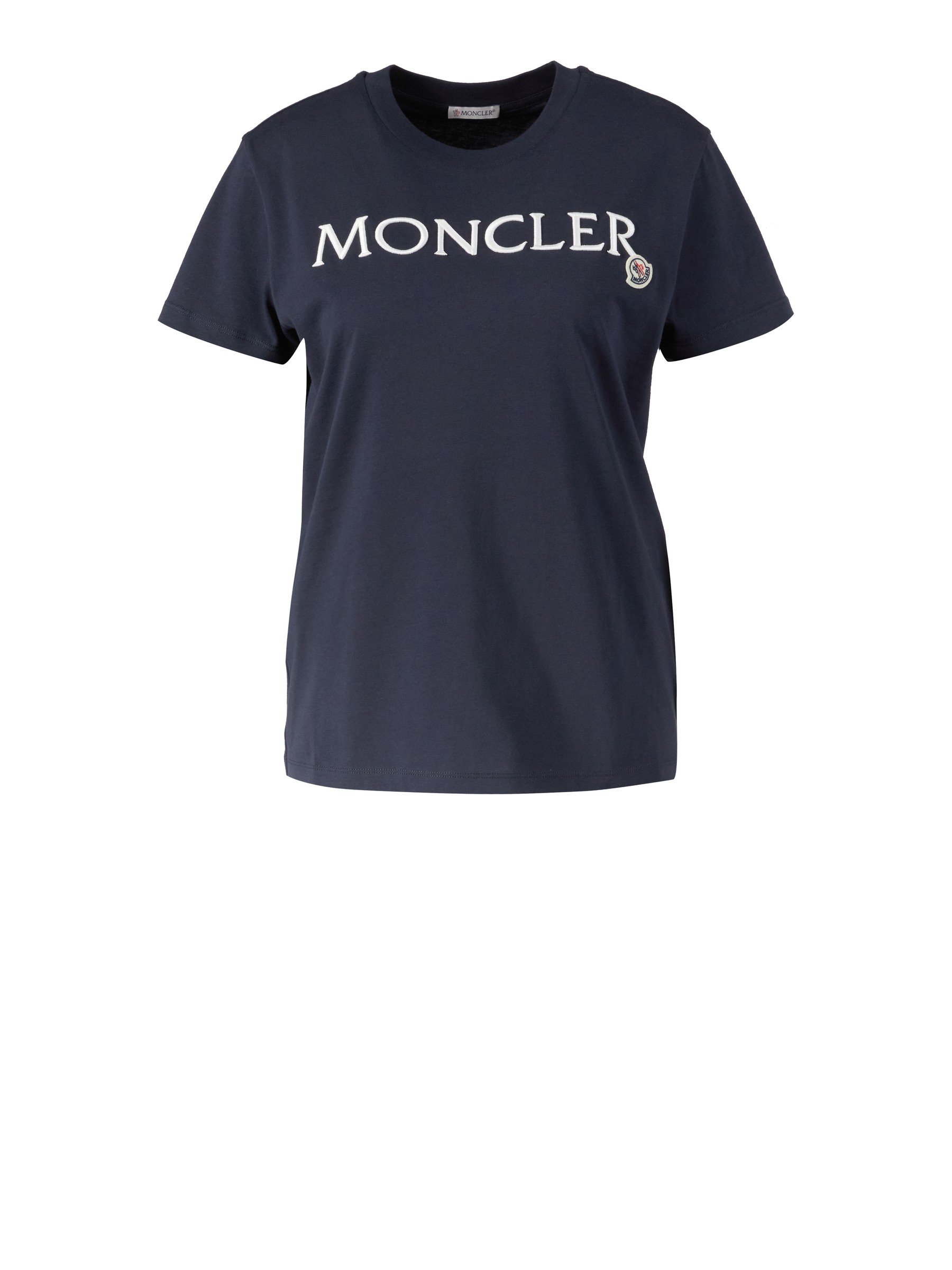 Moncler T-shirt with embroidered logo navy blue | T-shirts