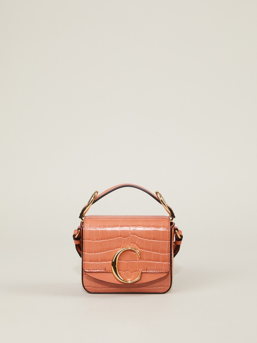 Chloe Umhangetasche Chloe C Mini Mit Krokopragung Tawny Orange Umhangetaschen