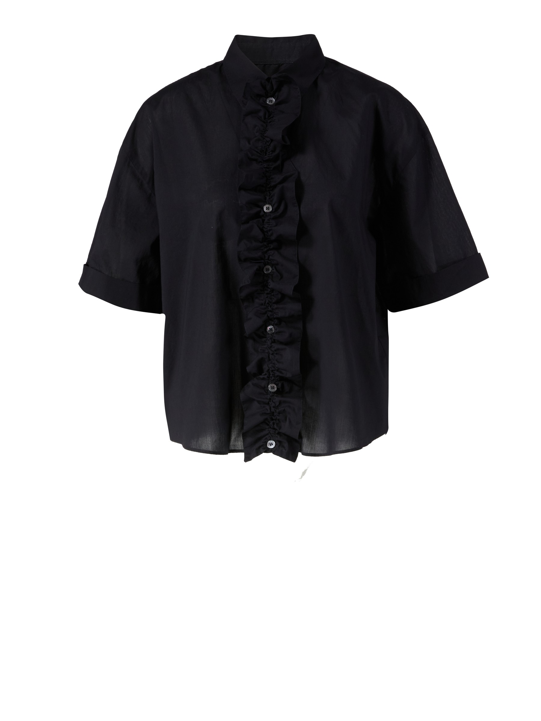 Robert Friedman Blouse with ruffled button placket black Chic