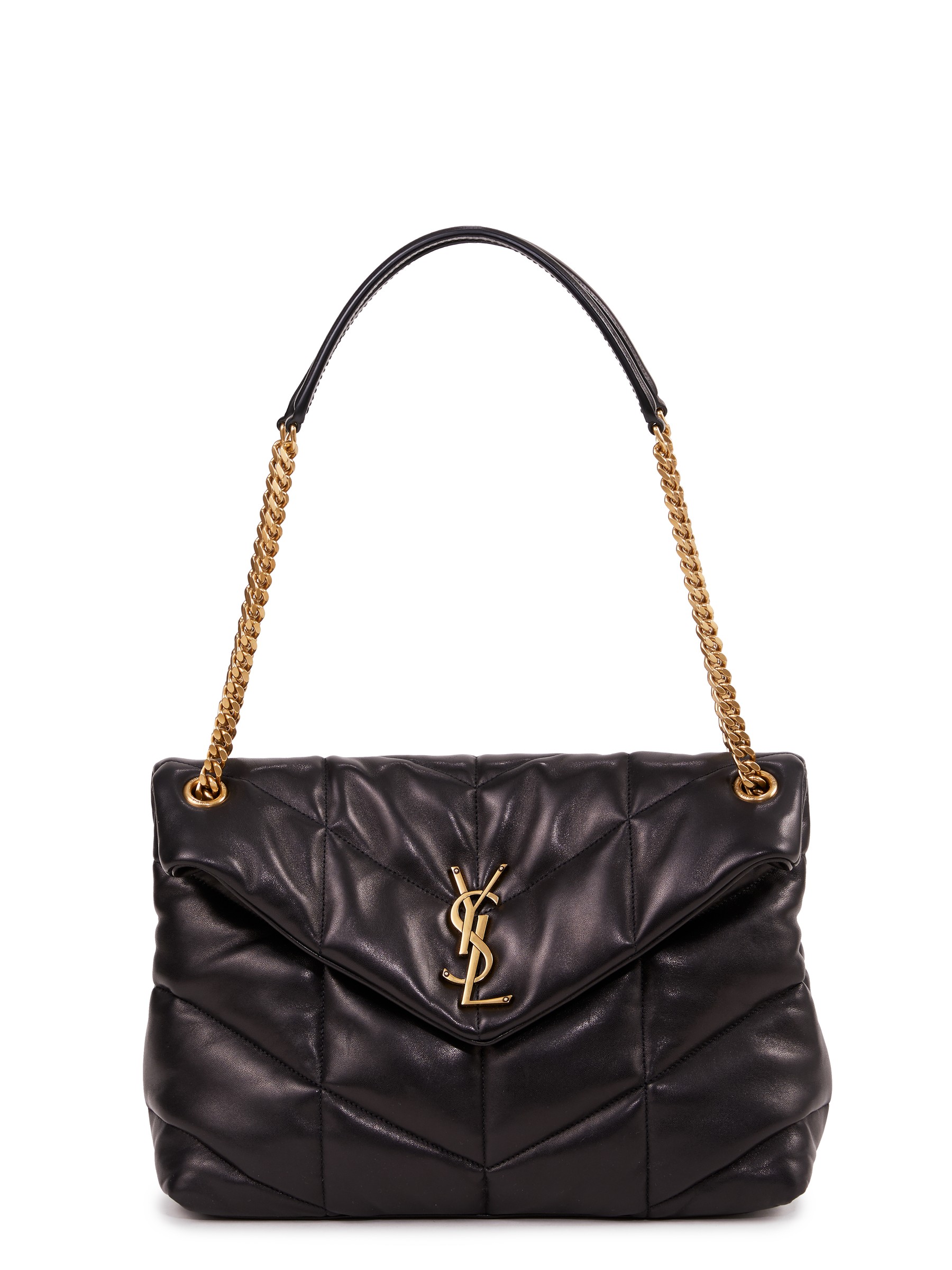 Damen Taschen Taschen mit Griff Saint Laurent Tasche Loulou M Schwarz/Gold in Schwarz 