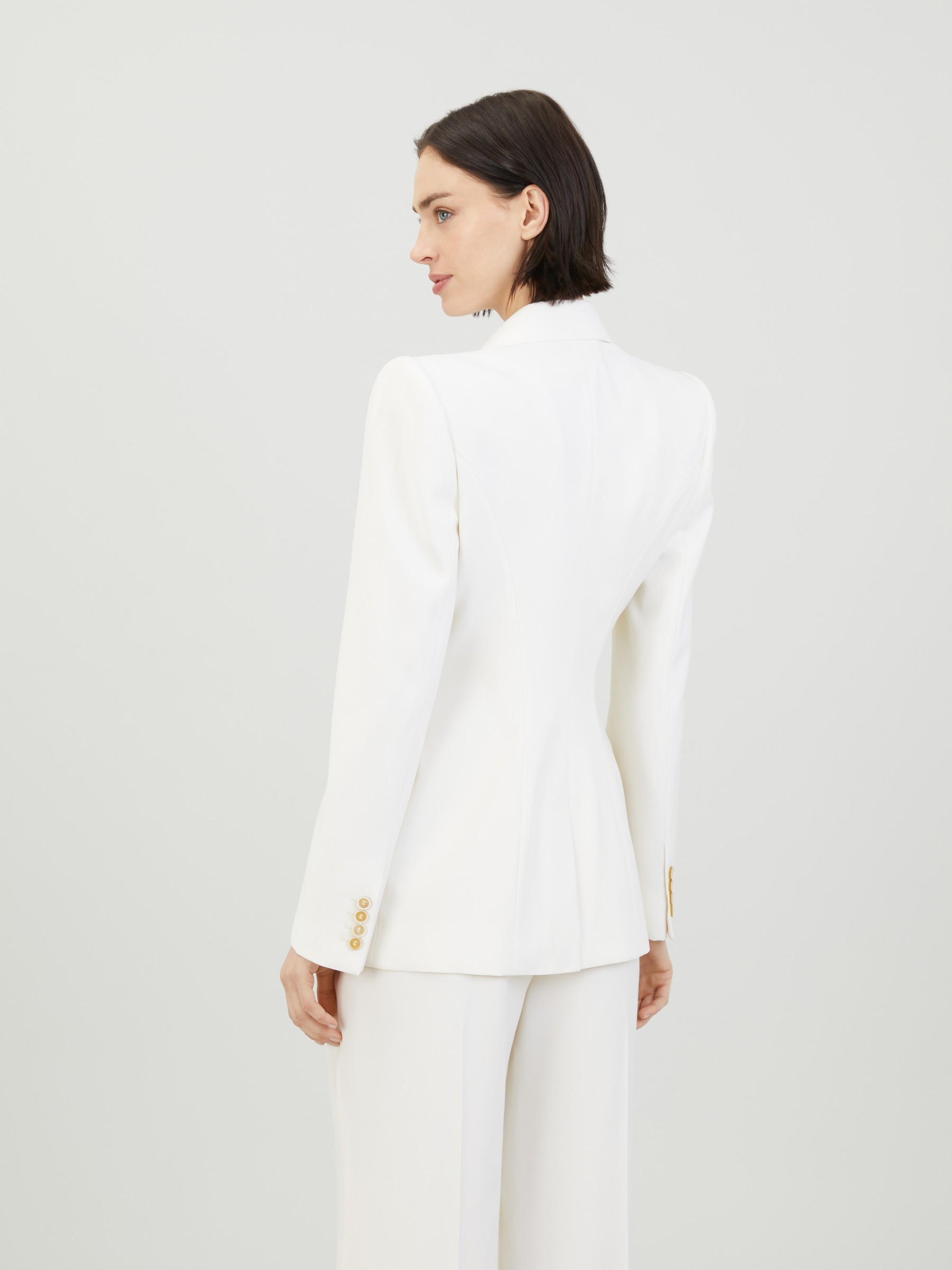 Alexander McQueen Wool blazer with shoulder pad Cream Blazers