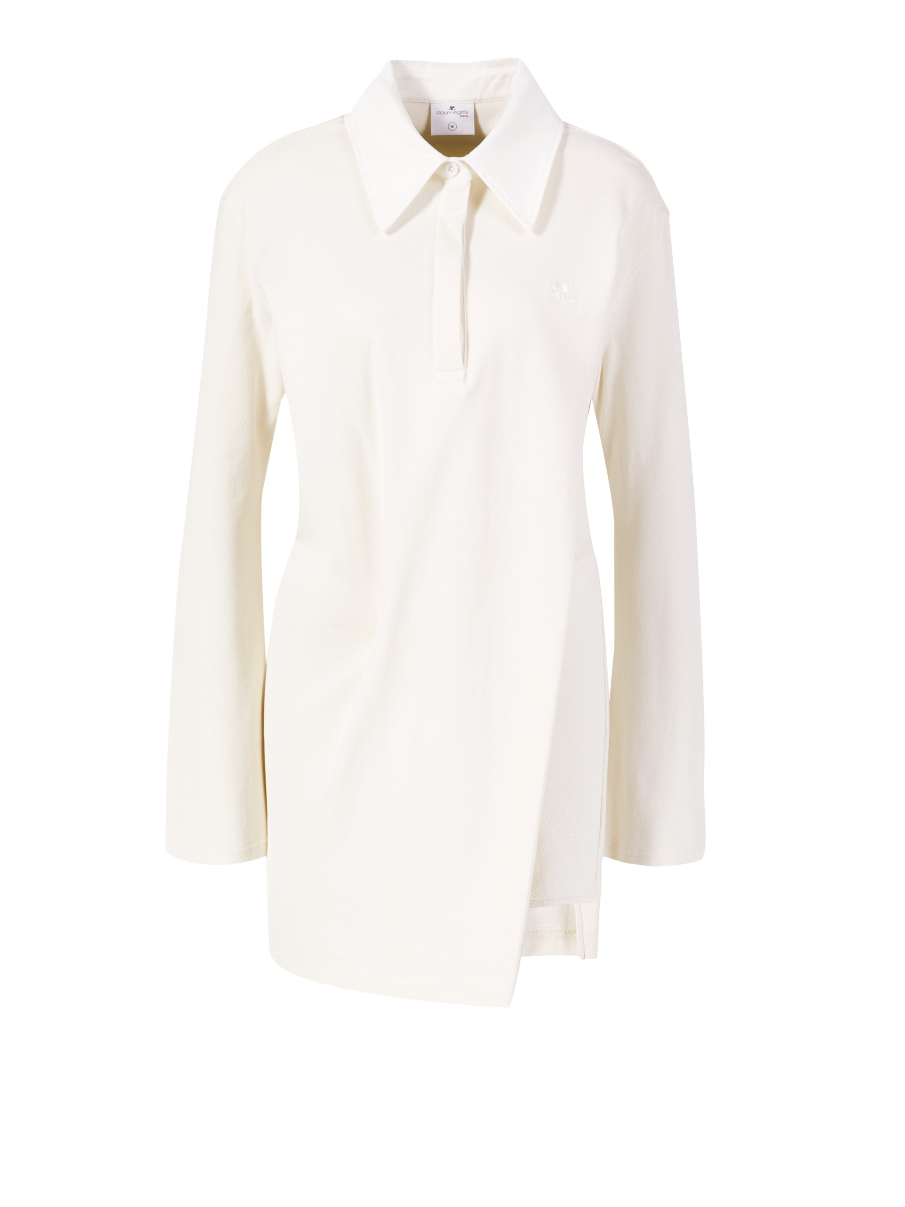 Courrèges twist-detail polo dress - White