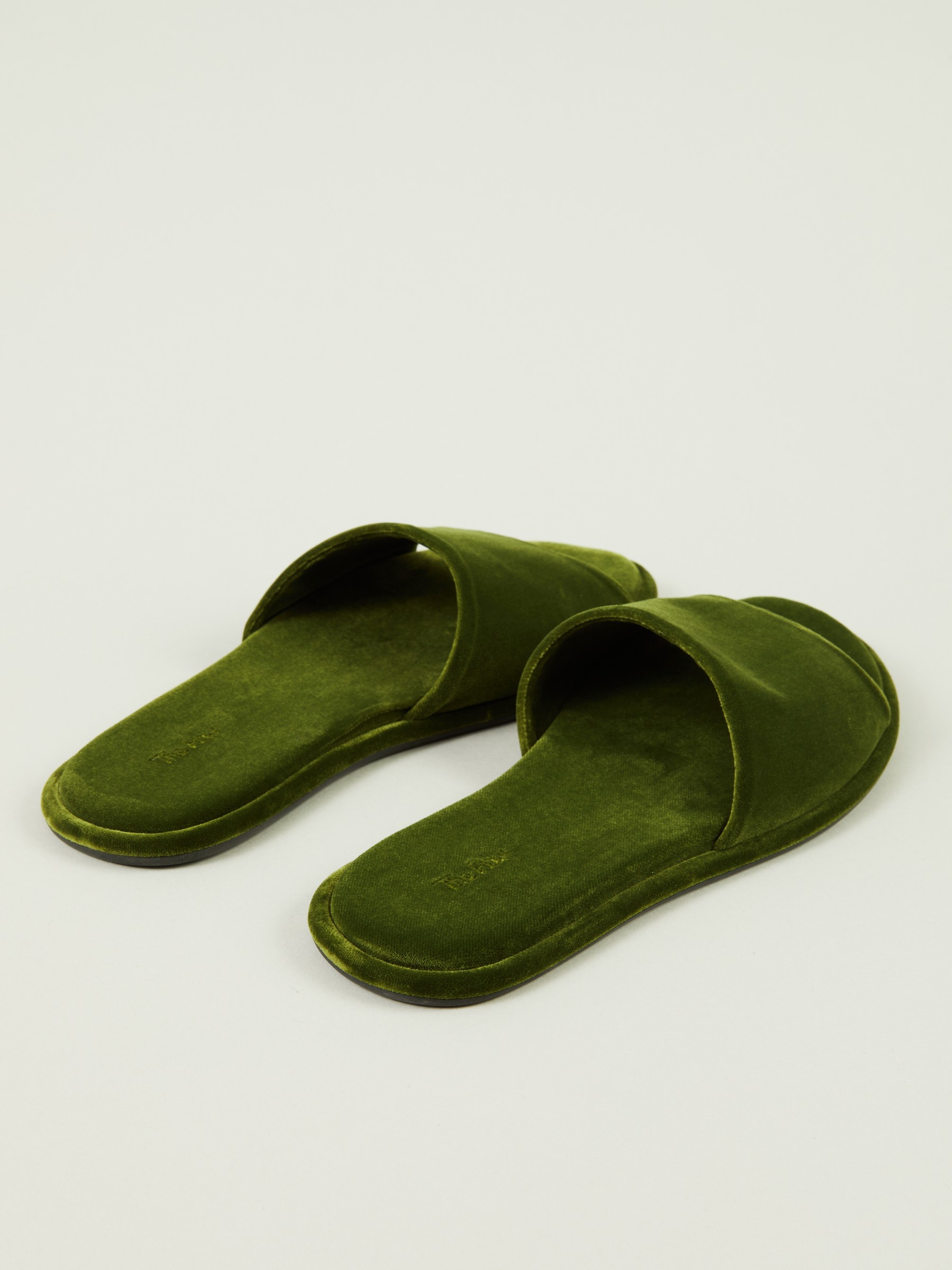 The Row Velvet Sandals Canal Green Sandals