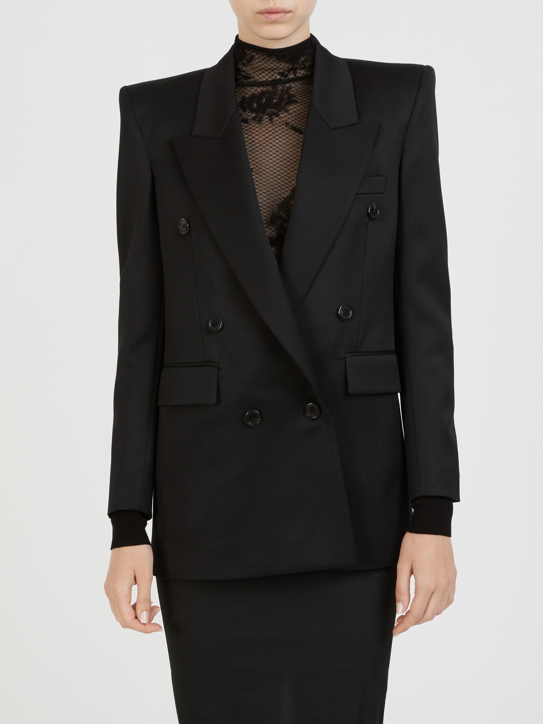 SAINT LAURENT Tweed-Blazer Salbei