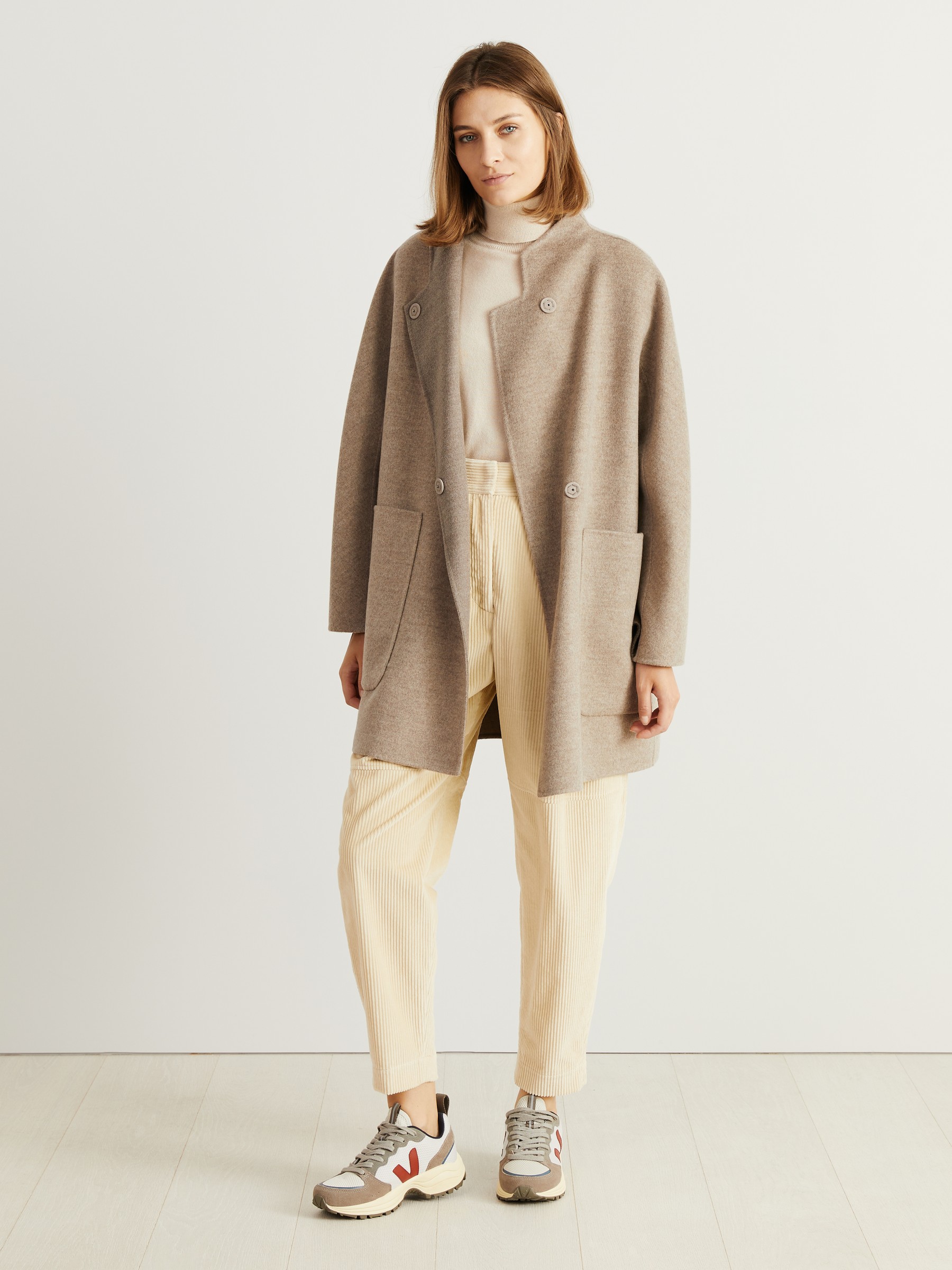 Cashmere Coat Grey Beige