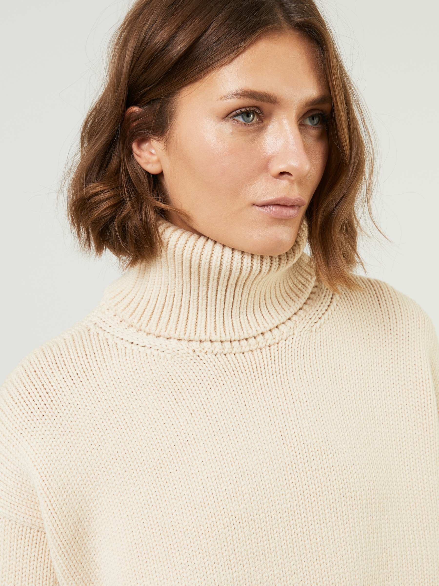 The Row Turtleneck Sweater Ludo Beige Cashmere Knits