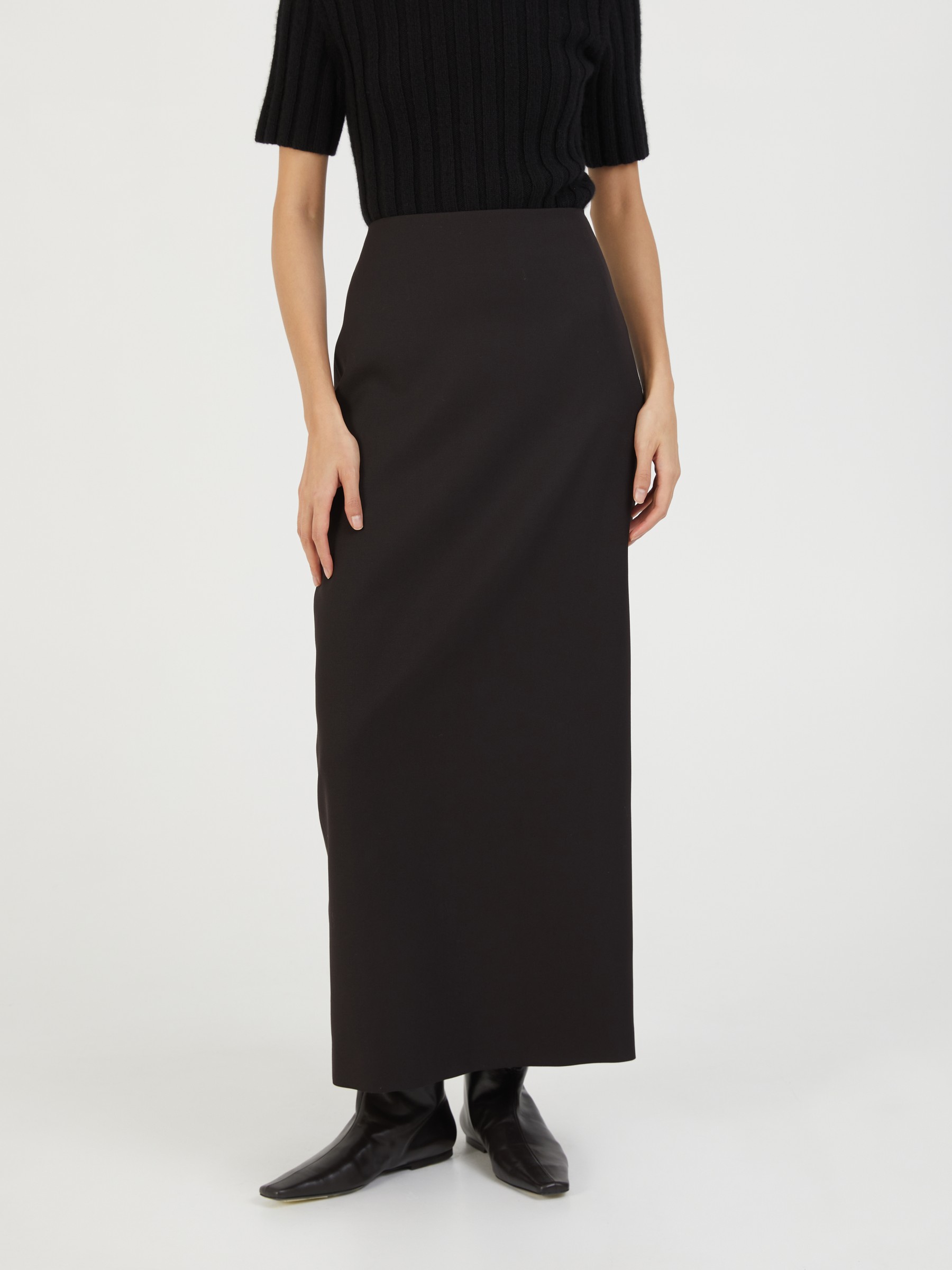 The Row Bartelle wool skirt dark brown The Row